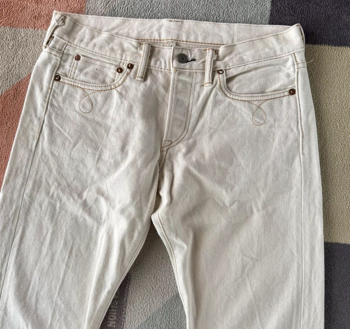 RRL Ralph Lauren RRL Ralph Lauren Double RL White Slim Boot Cut Jeans K22 Size US 30 / EU 46 - 2 Thumbnail