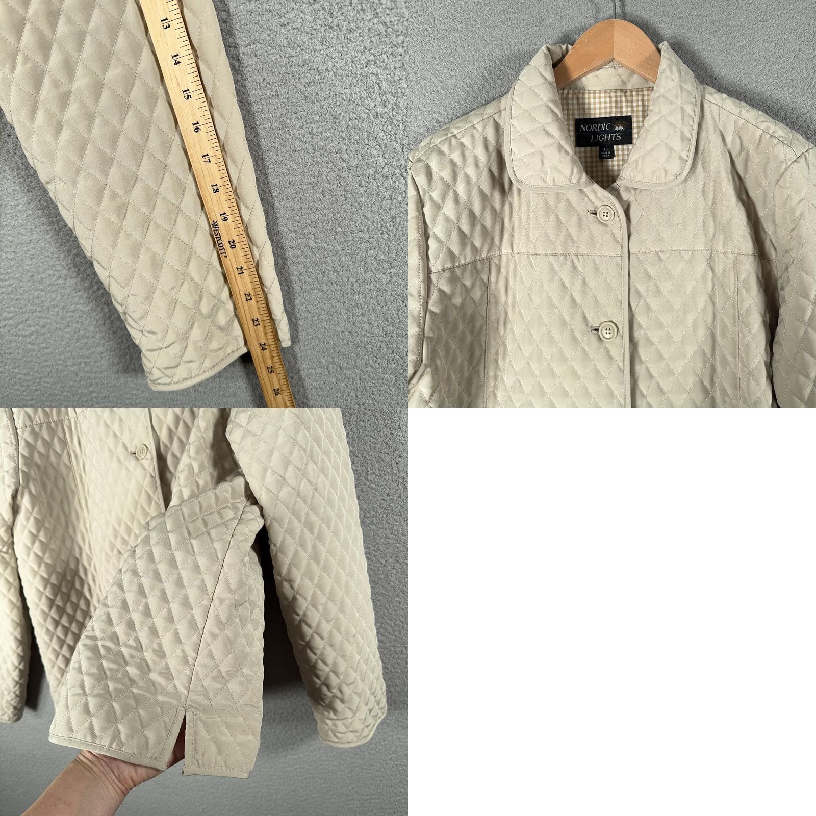 Vintage VINTAGE Nordic Lights Jacket Womens XL Beige Quilted Barn Coat 2000s Y2K Size XL / US 12-14 / IT 48-50 - 9 Thumbnail