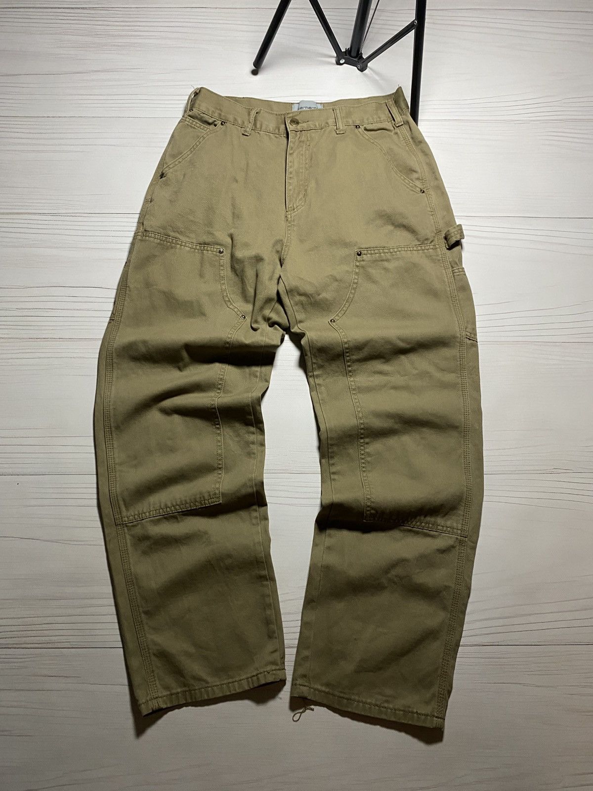 Carhartt × Vintage Vintage Carhartt cargo leather logo baggy fit y2k pants Size US 34 / EU 50 - 1 Thumbnail