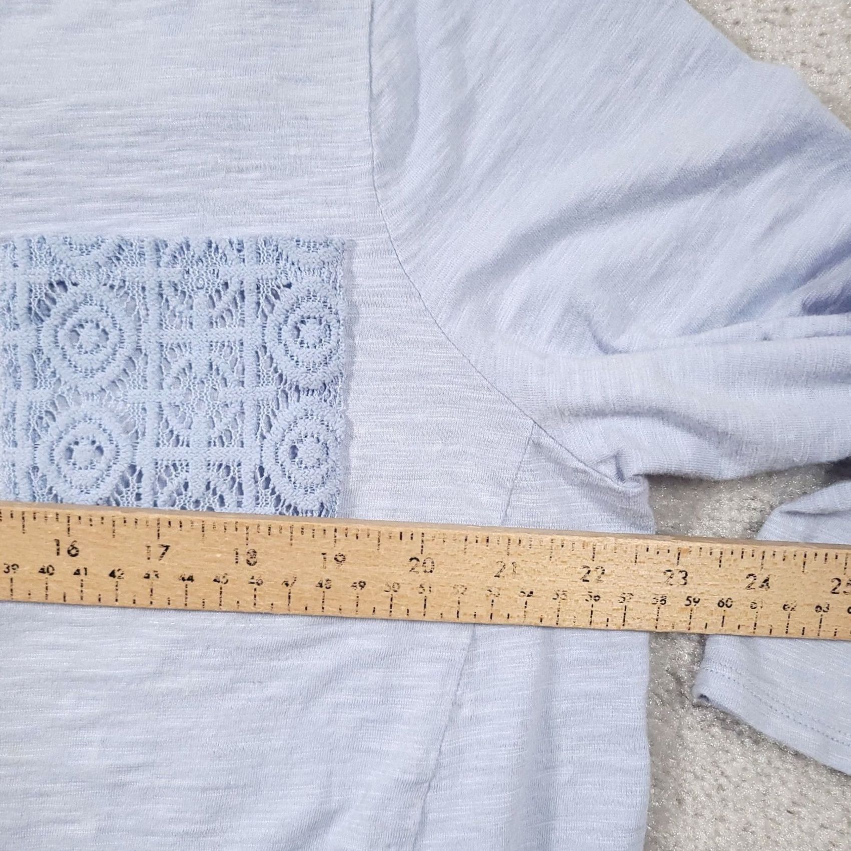 Vintage Chico's Open Knit Crochet Back 3/4 Sleeve Shirt Women's 3 XL Blue V-Neck Size XL / US 12-14 / IT 48-50 - 6 Thumbnail