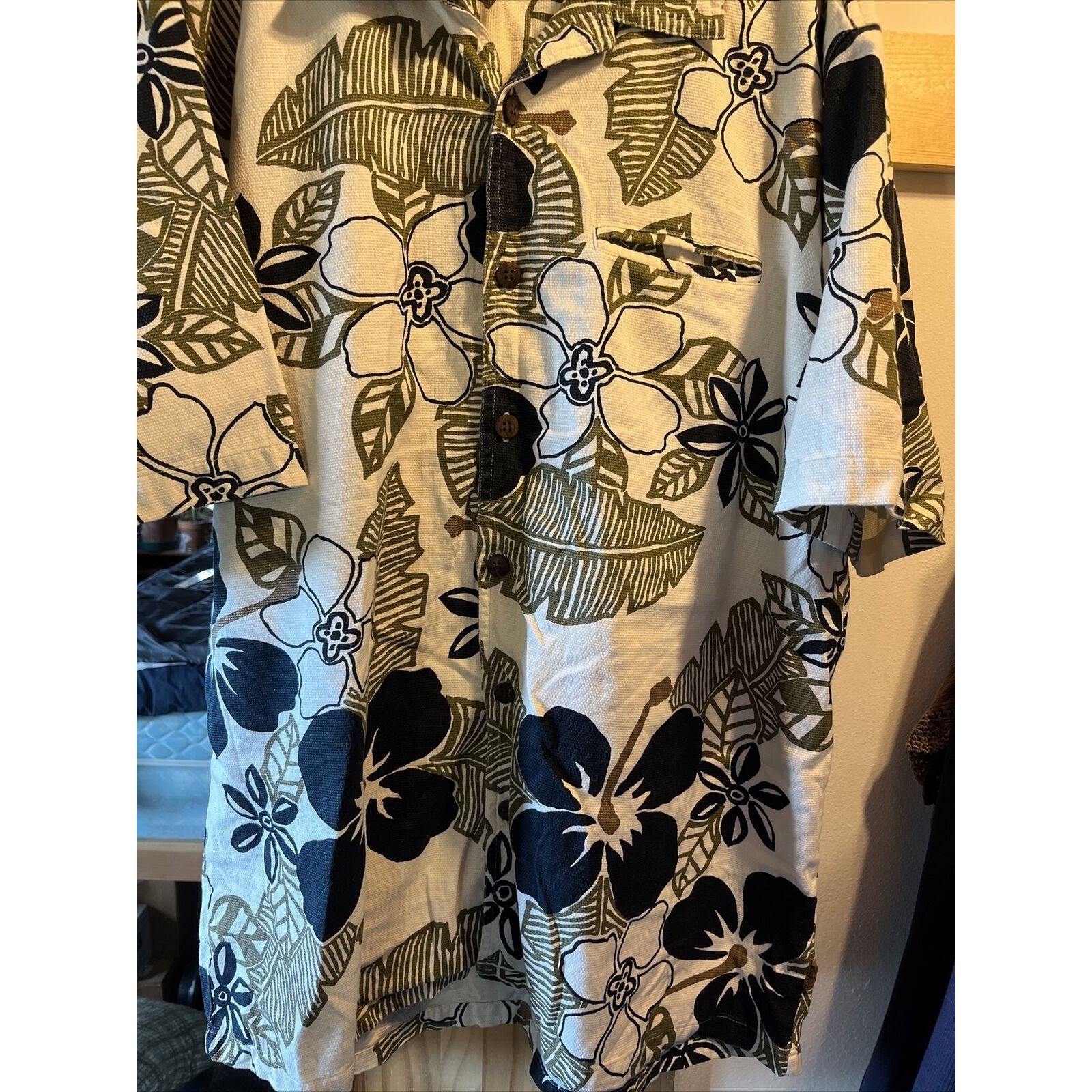 Bullhead Denim Co. Bullhead Vintage Men's XL White Black Cotton Hawaiian Shirt Size US XL / EU 56 / 4 - 4 Thumbnail