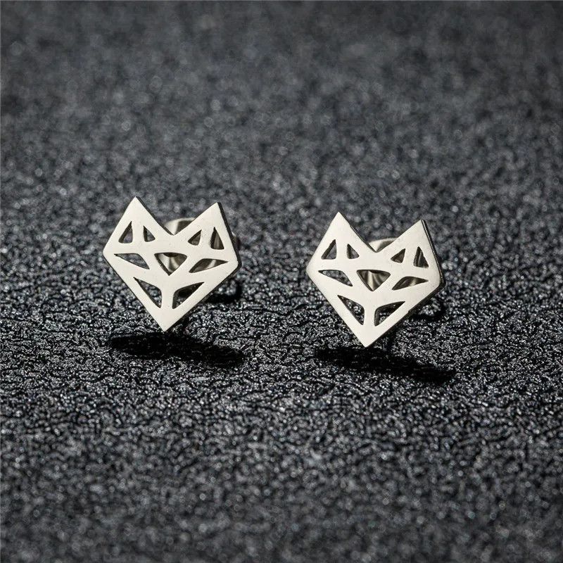 Jewelry Fox Mini Stud Earrings Charm Animal Earring Gift Size ONE SIZE - 1 Preview