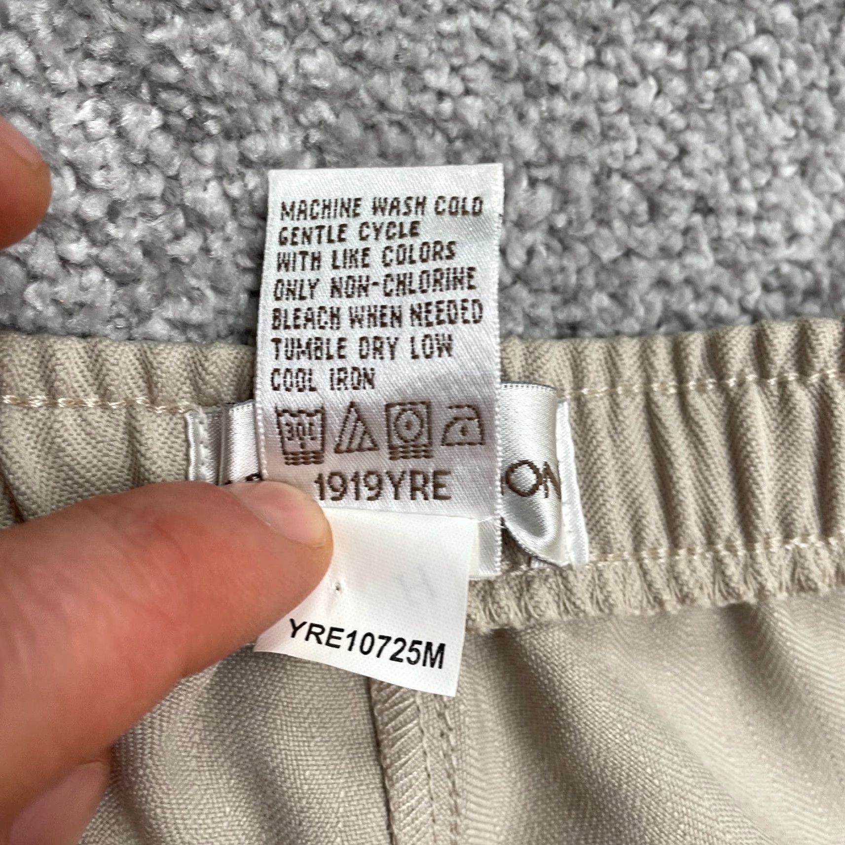 Vintage Draper's & Damon's Vintage 90s Y2K Dress Pants Womens 16 Beige Pull On Elastic Waist High Rise Flat Front Regular Size 38" / US 16 / IT 52 - 7 Thumbnail