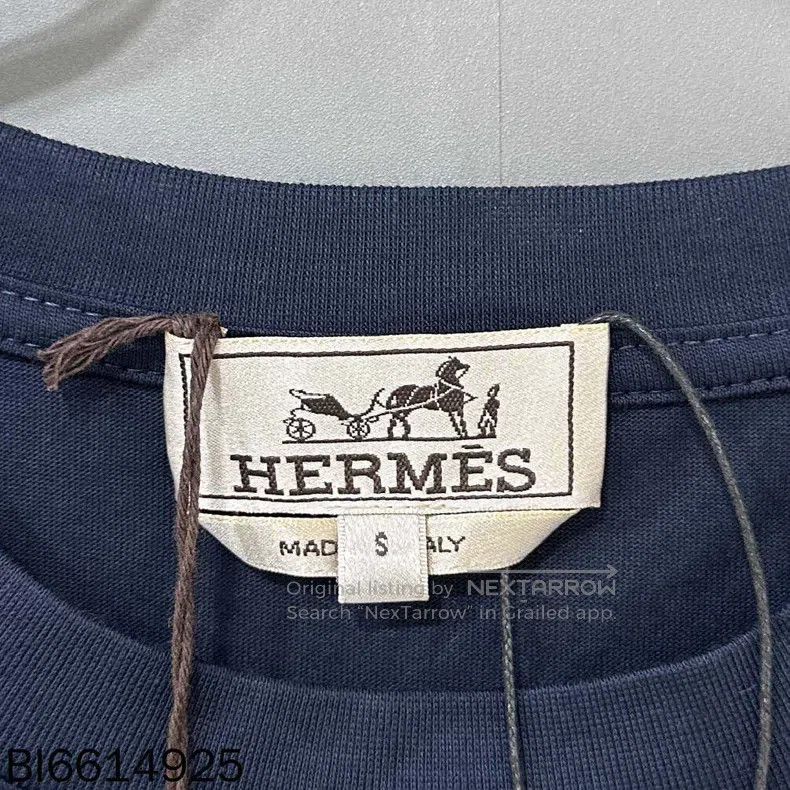 Hermes Hermes Mini Leather Logo Embroidered Solid Color Short Sle Size S / US 4 / IT 40 - 7 Thumbnail