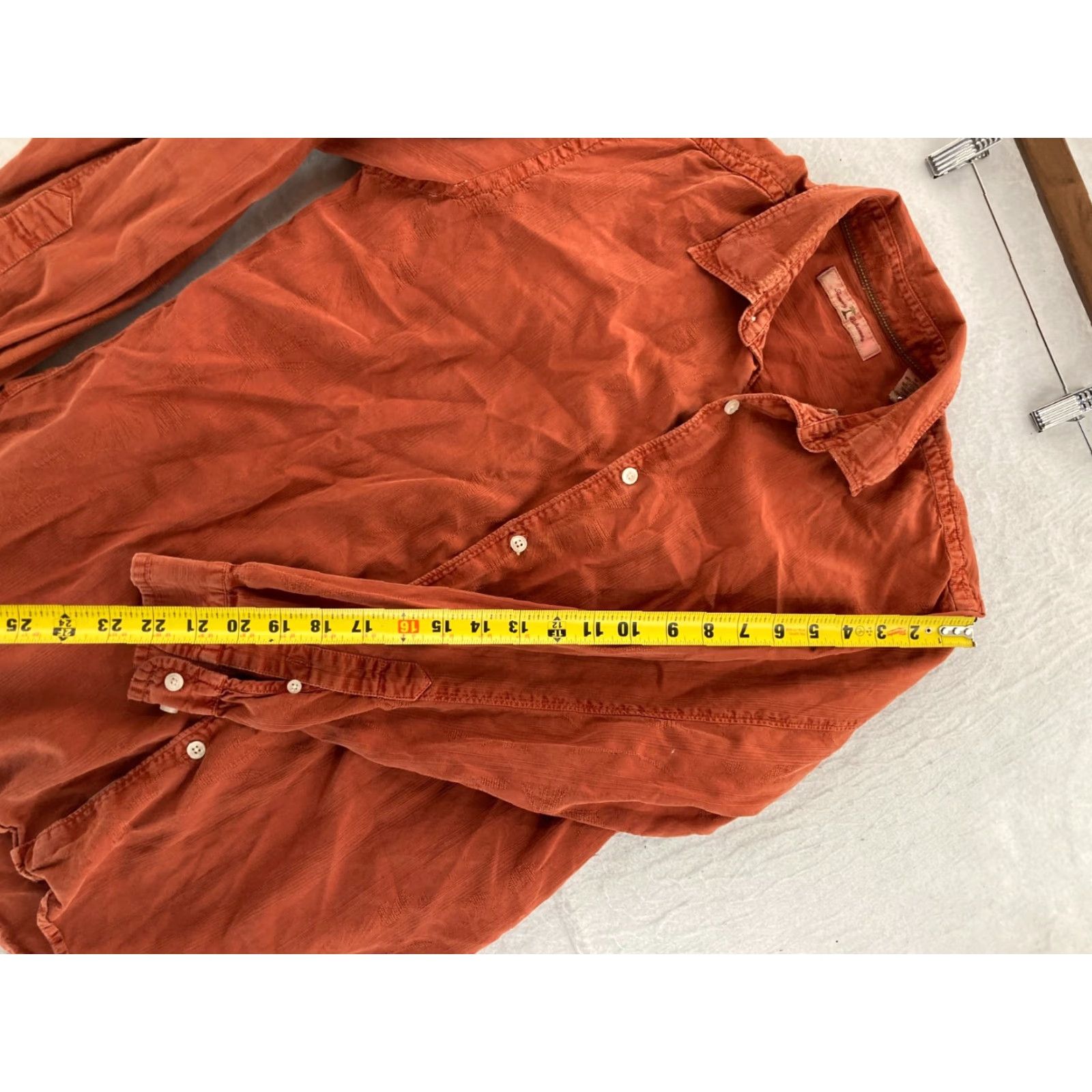 Tommy Bahama Tommy Bahama Button-Up Shirt Mens Medium Orange Tencel Cotton Long Sleeve Casual Beach Size US M / EU 48-50 / 2 - 4 Thumbnail