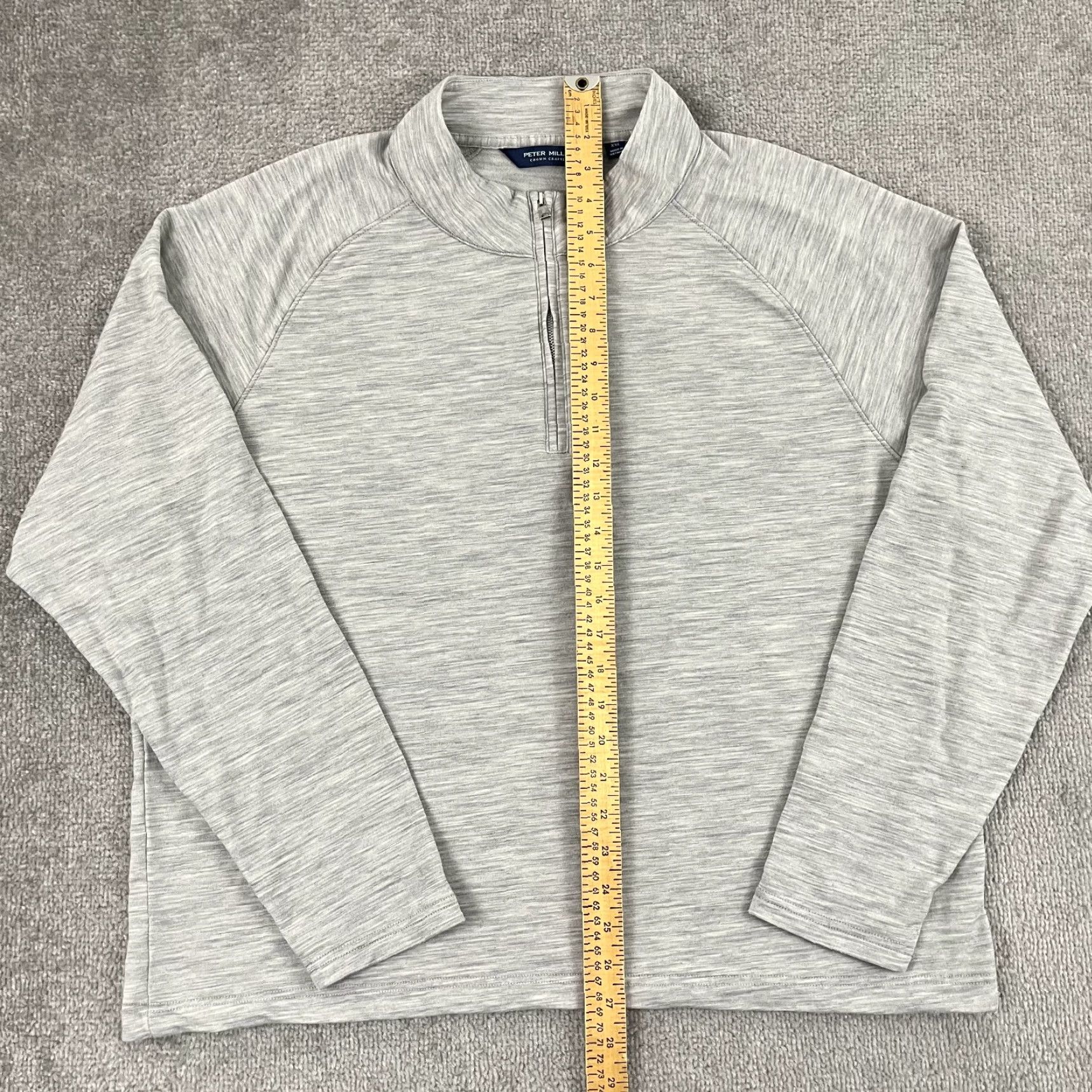 Peter Millar Peter Millar Excursionist Performance Jacket XL Gray Wool Blend 1/4 Zip Breathable Lightweight Golf Outdoor Mens Size US XL / EU 56 / 4 - 4 Thumbnail