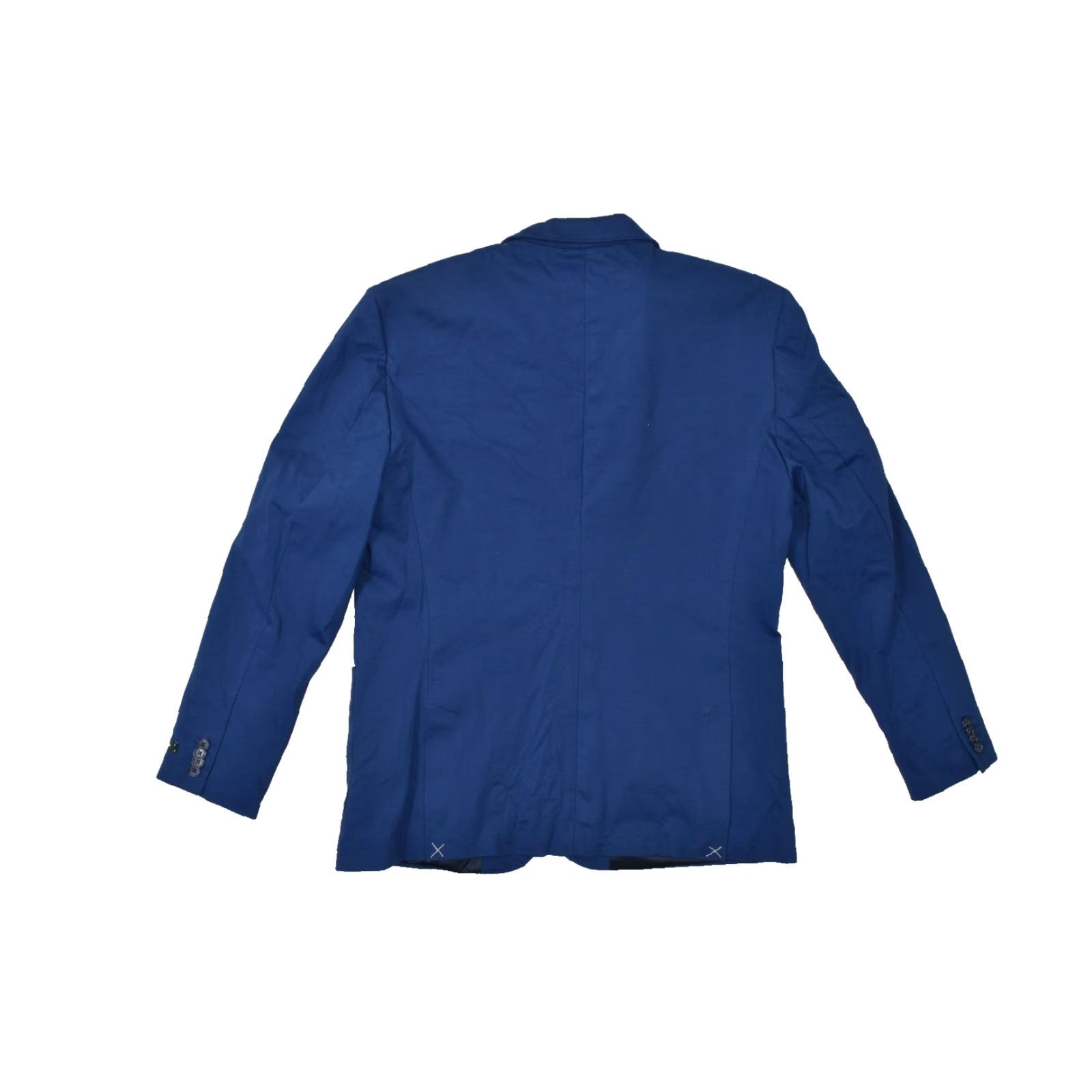 Express Express Men's Blazer 44L Slim Blue Peak Lapel Performance Cotton Stretch Jacket Size 44R - 2 Thumbnail