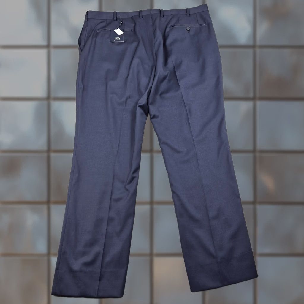 Vintage JWN Dress Pants Mens 42x31 Blue Wool Flat Front Classic Fit Made In Italy Size US 42 / EU 58 - 1 Thumbnail