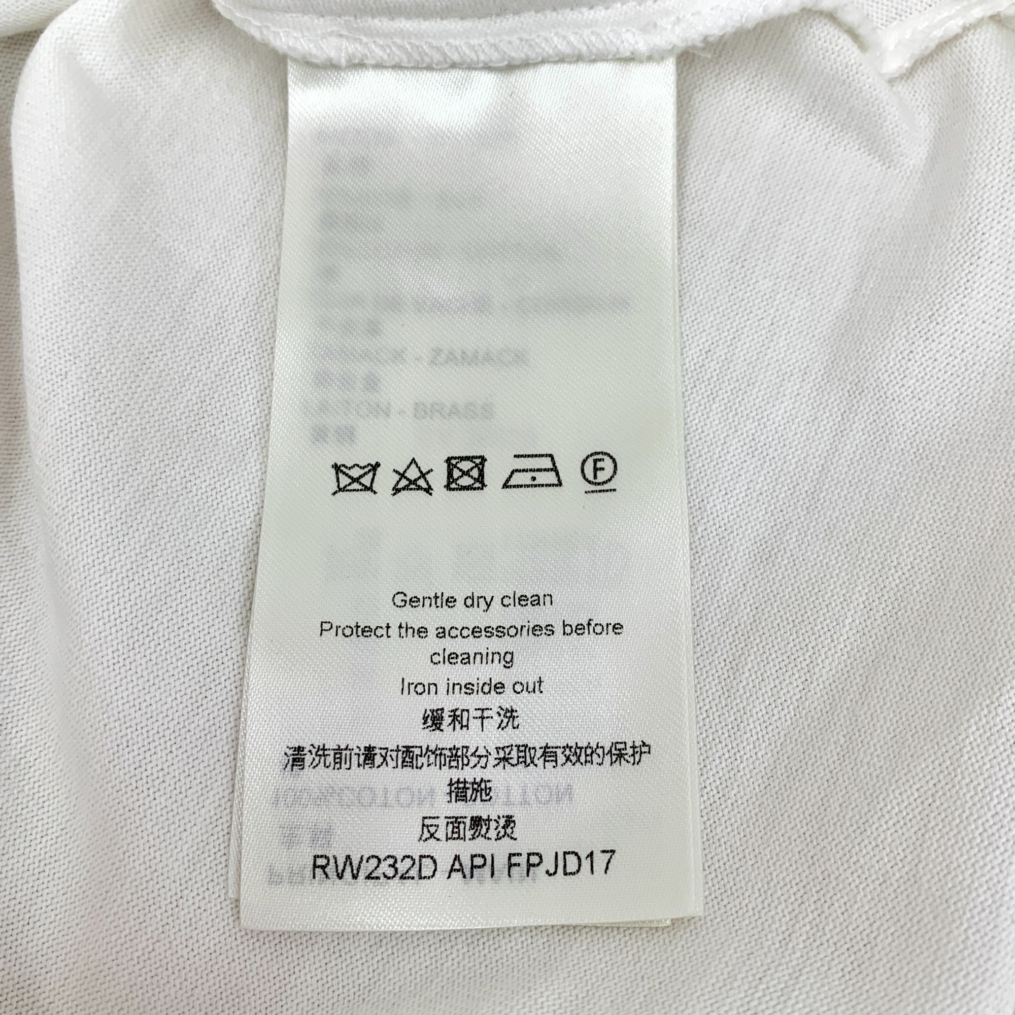 Louis Vuitton Louis Vuitton White Chain Cotton Round-Neck Short-Sleeved Dr Size S / US 4 / IT 40 - 4 Thumbnail