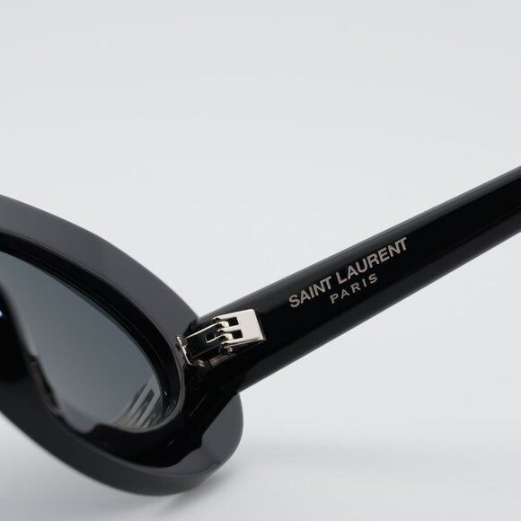 Saint Laurent Paris Saint Laurent SL 594 008 Sunglasses Black Oval Frame, Black Size ONE SIZE - 7 Thumbnail