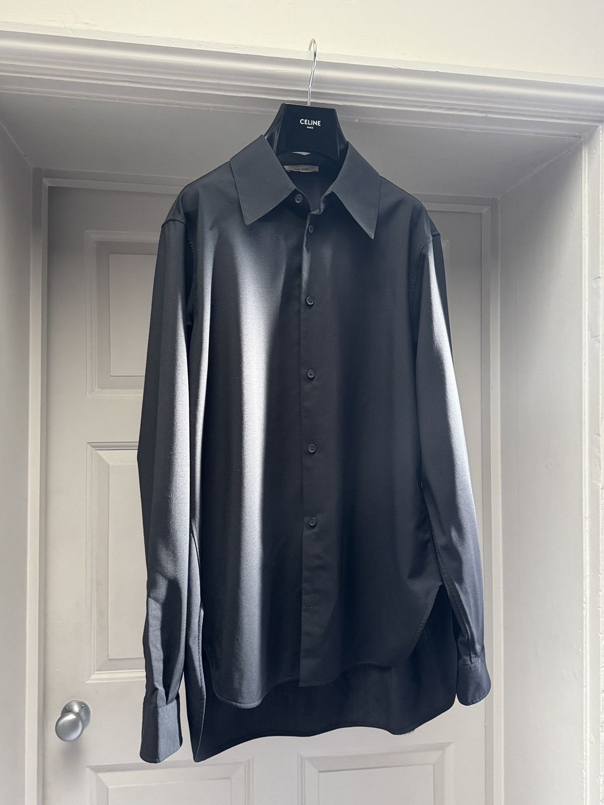 The Row The Row Mens Kroner Black Shirt in Wool and Mohair Small Size US S / EU 44-46 / 1 - 6 Thumbnail