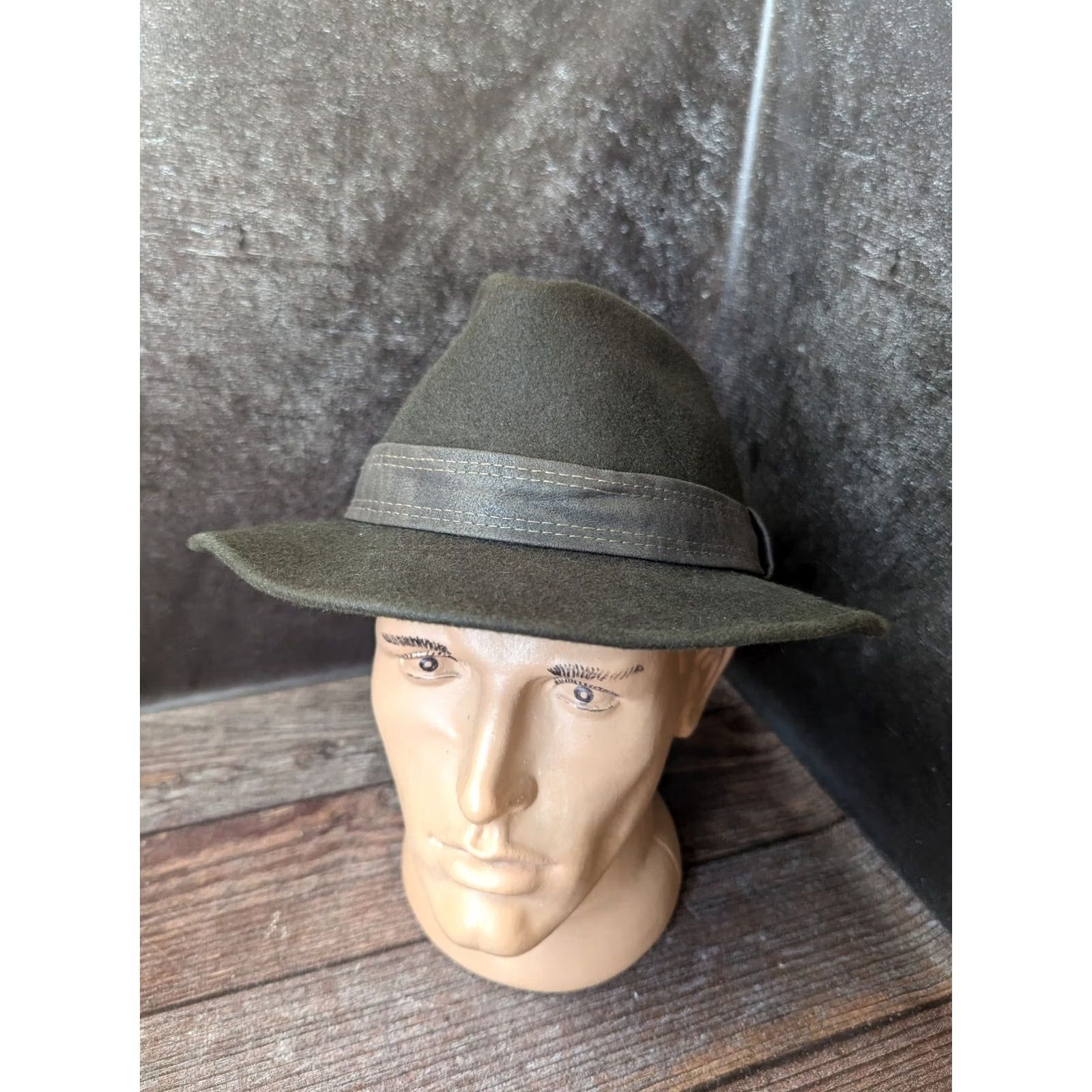 Vintage Vintage Wegener Fedora mens hat green 55cm Size ONE SIZE - 2 Thumbnail