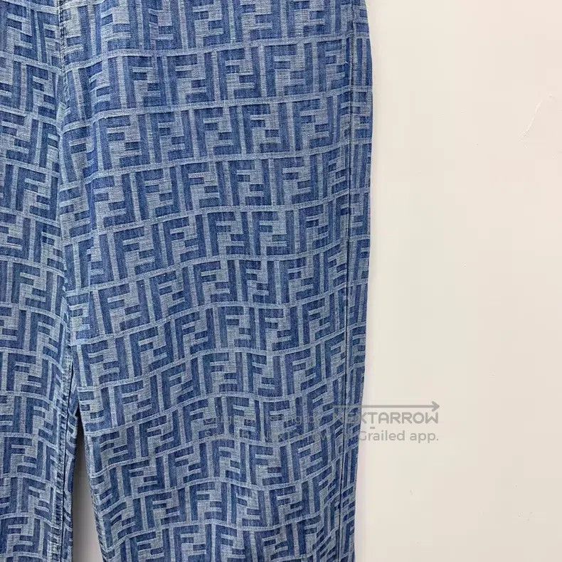 Fendi Fendi 24 Model Dark Blue Double F Monogram Printed Cotton Size 24" / US 00 / IT 34 - 4 Thumbnail