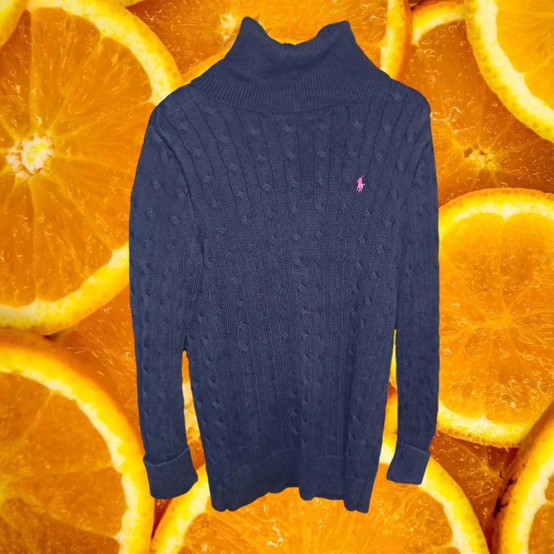 Ralph Lauren Ralph Lauren Sport Cable Knit Blue Turtleneck Sweater 100% C Size US L / EU 52-54 / 3 - 3 Thumbnail