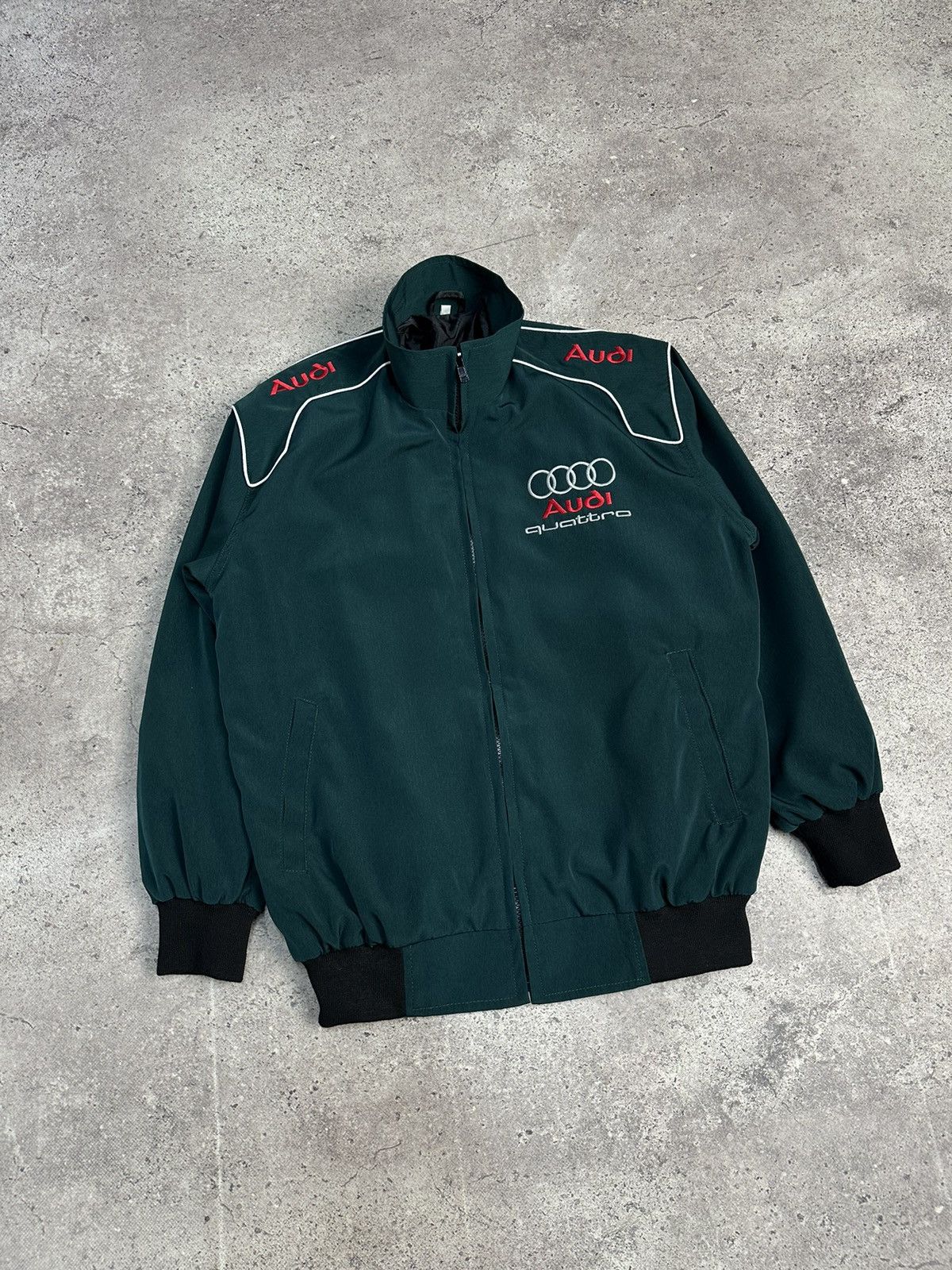 Audi × Vintage Vintage Audi Racing Jacket Motorsport Black Big Logo Size US XS / EU 42 / 0 - 4 Thumbnail
