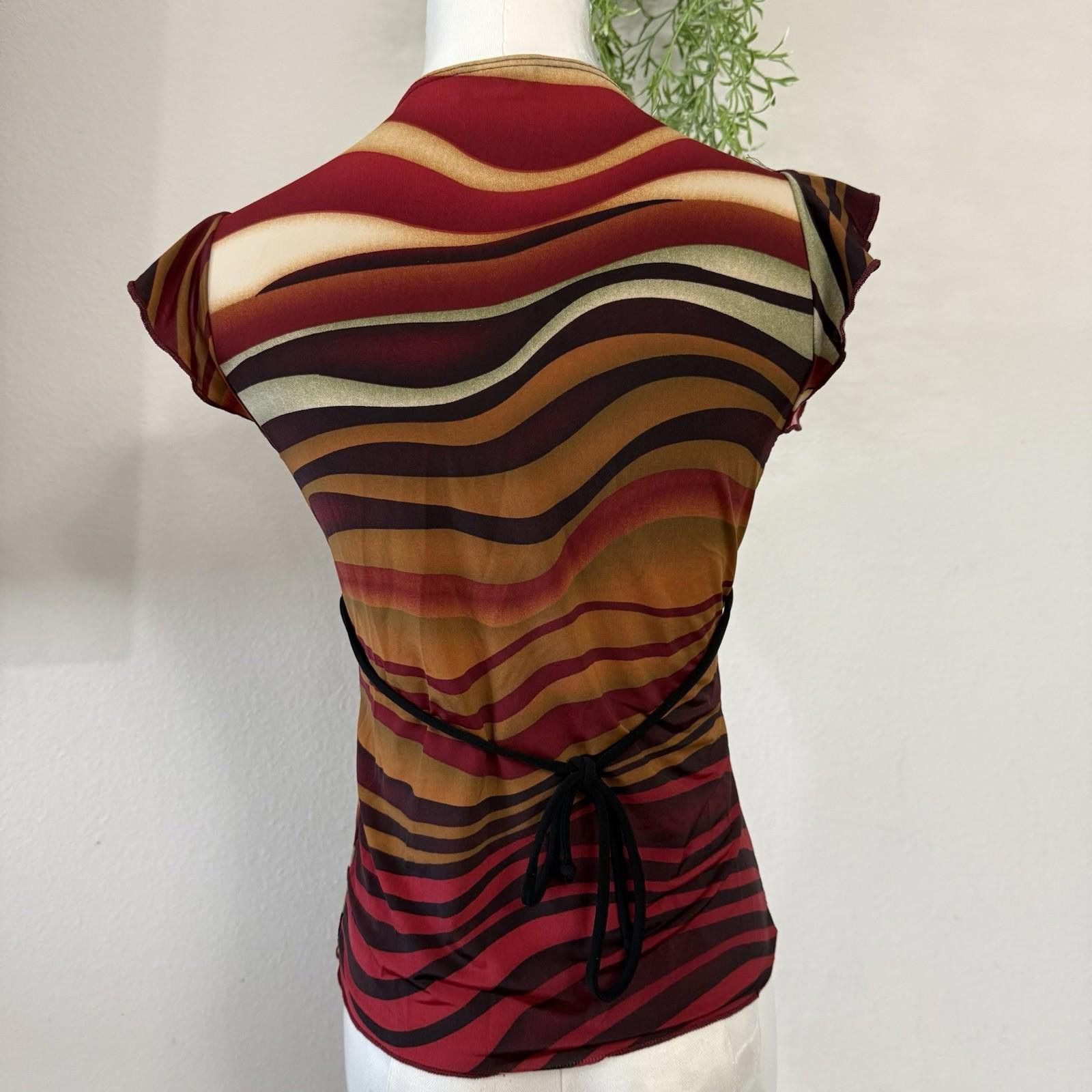 Other Rave Tiger Eye Y2k Blouse Size XS / US 0-2 / IT 36-38 - 2 Thumbnail