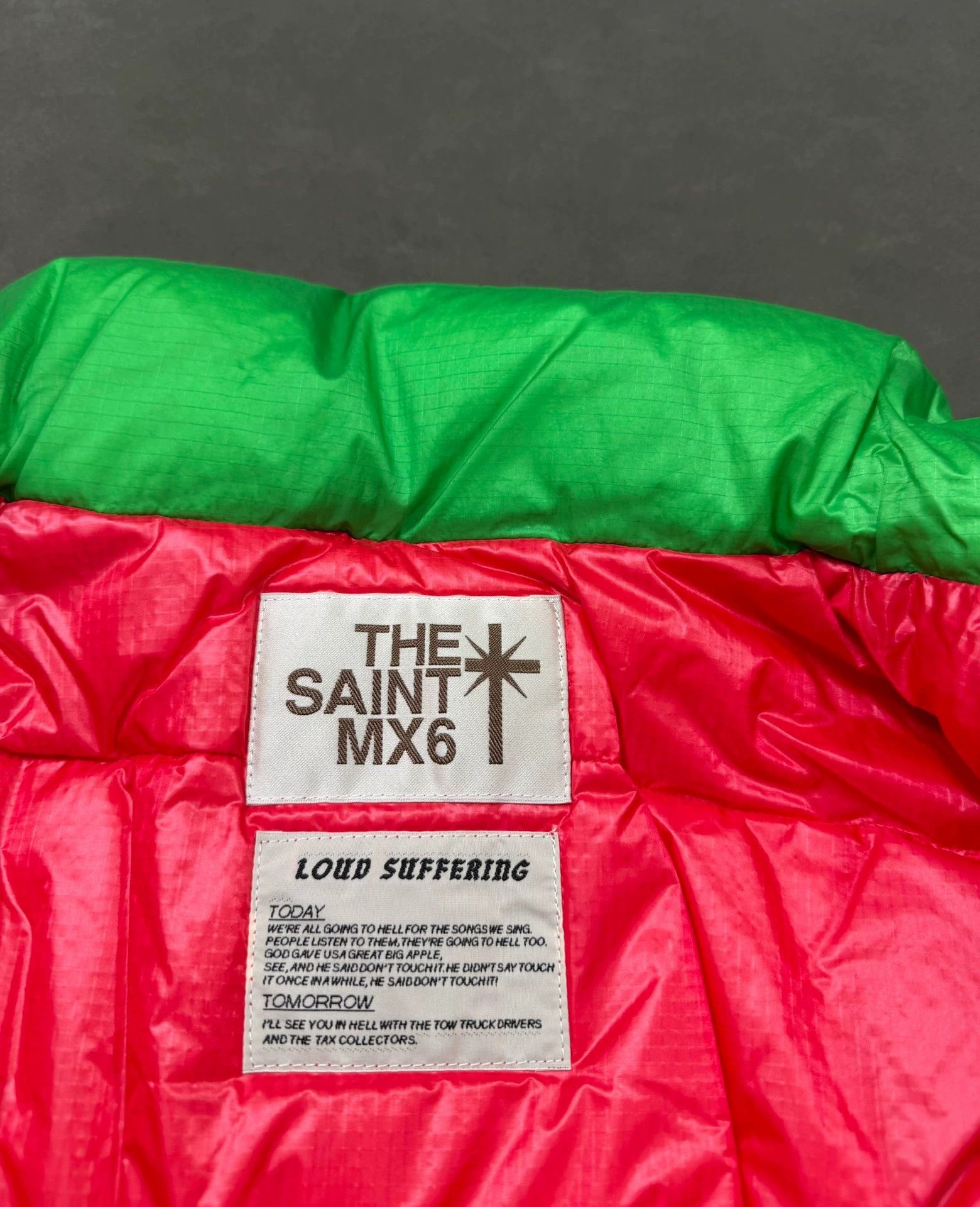 Saint Laurent Paris Saint Michael Down Jacket with Embroidered Logo in Green Size US M / EU 48-50 / 2 - 7 Thumbnail