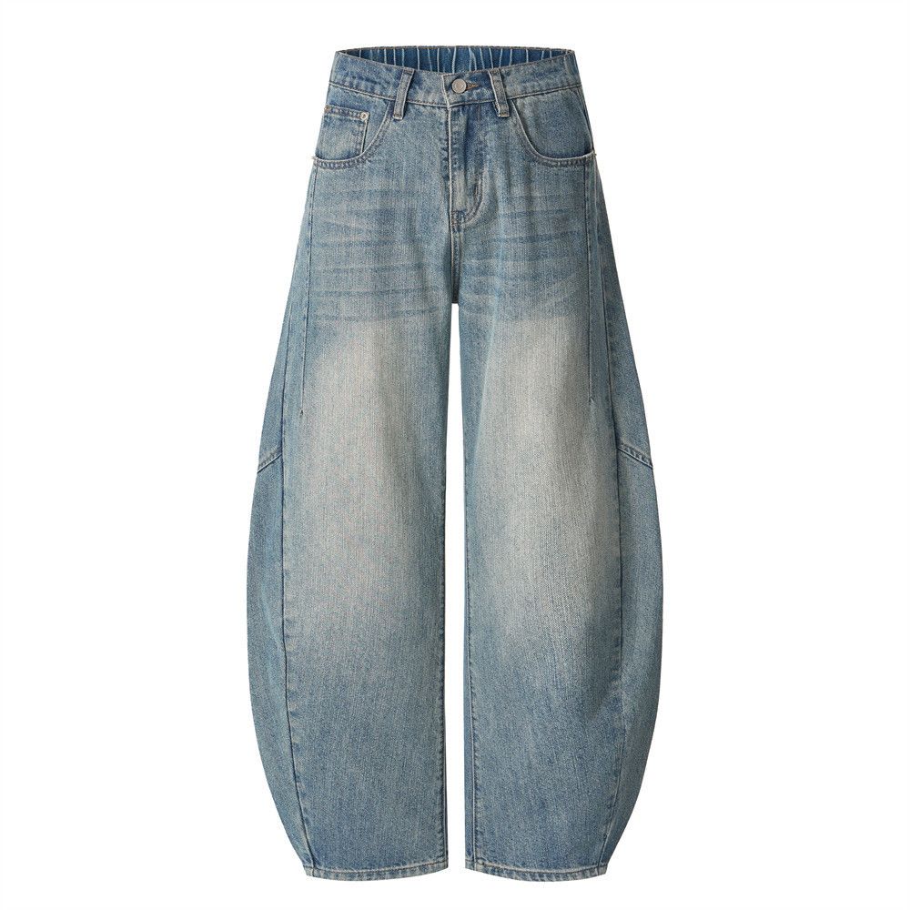 Vintage Punk retro washed distressed scimitar jeans for men Size US 32 / EU 48 - 1 Thumbnail
