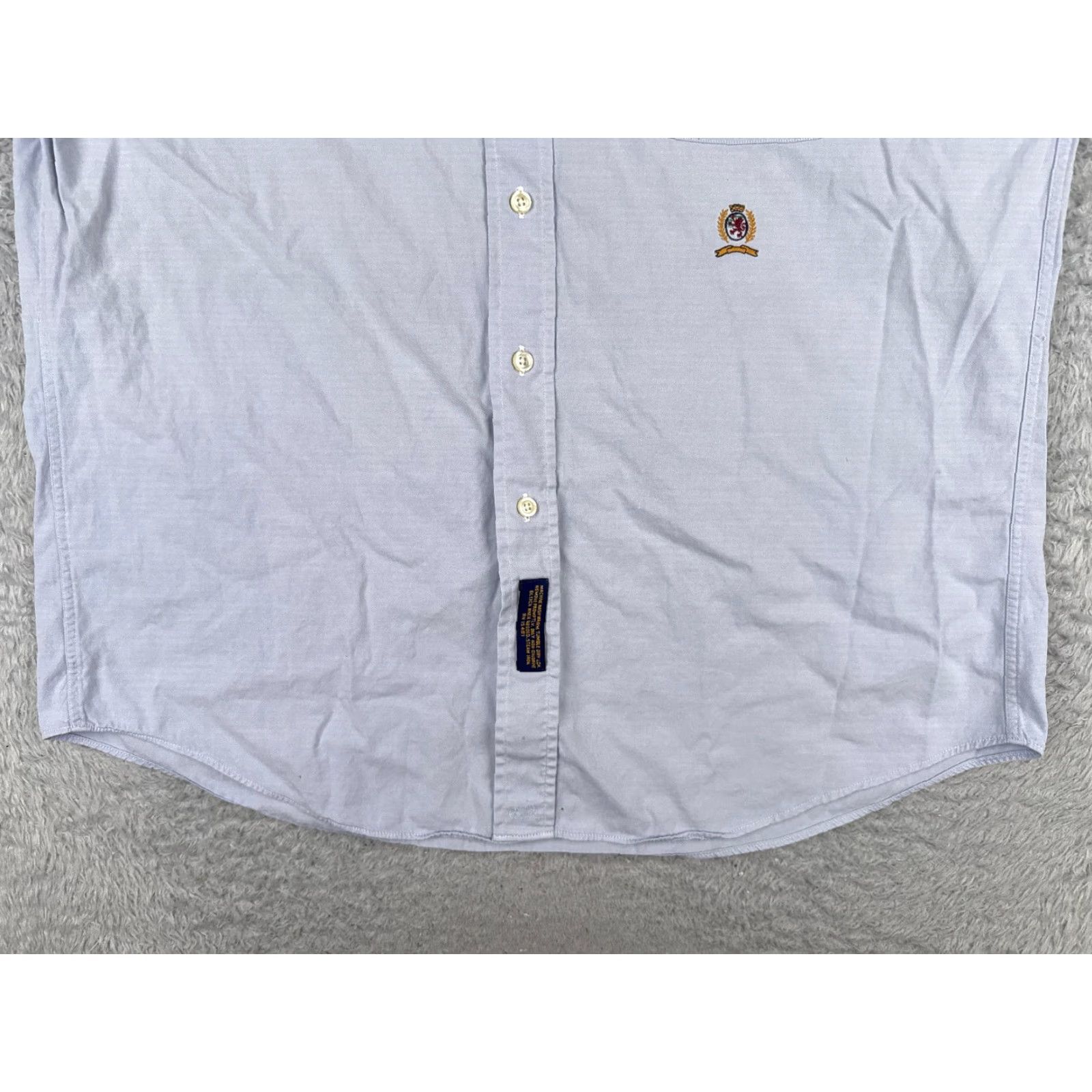 Tommy Hilfiger Tommy Hilfiger Shirt Men 15.5-32 Blue Button Up Long Sleeve Crest Cotton Read Size US M / EU 48-50 / 2 - 5 Thumbnail