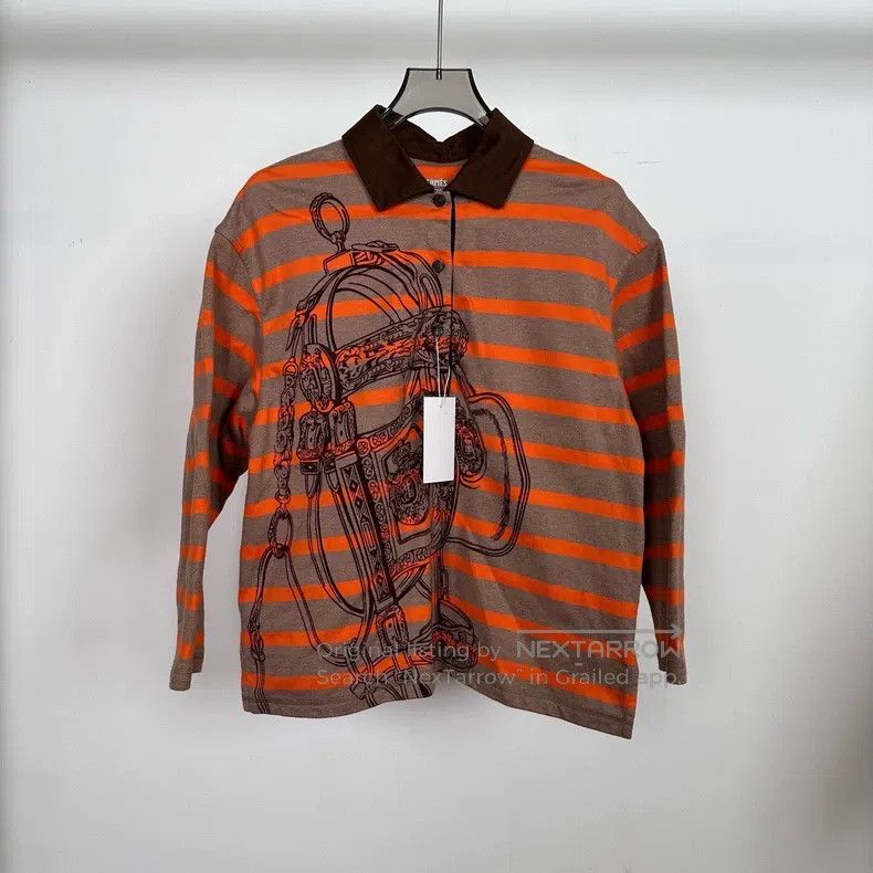 Hermes Hermes orange striped chain long sleeve top Size XS / US 0-2 / IT 36-38 - 1 Thumbnail