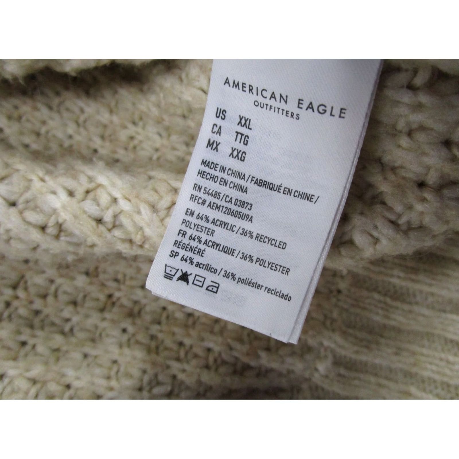 American Eagle Outfitters American Eagle Outfitters Cardigan Sweater Open Front Knit Long Sleeve Size 2XL Beige Womens Winter Fall Socks Size XXL / US 16-18 / IT 52-54 - 3 Thumbnail
