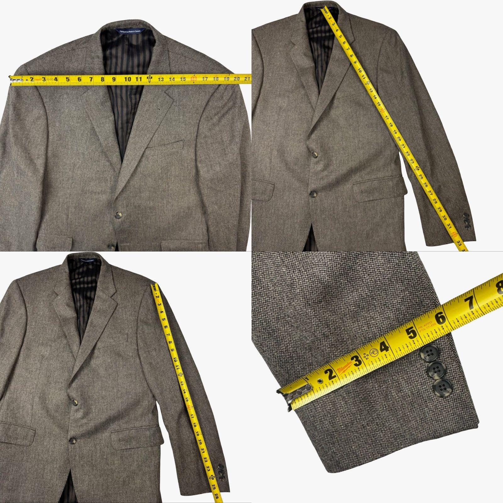 Vintage Coppley Blazer Men 2-Button 100% Wool Brown 42R Regular Jacket Coat Solid Notch Lapel Mens Size 42R - 8 Thumbnail