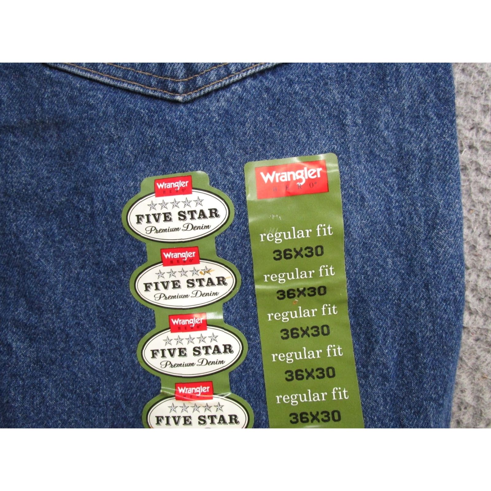 Wrangler Wrangler Jeans Regular Fit 5-Star Denim Blue 36x30 Midnight NEW With Tags Mens Store Five Star Premium Denim Stars Size US 36 / EU 52 - 3 Thumbnail