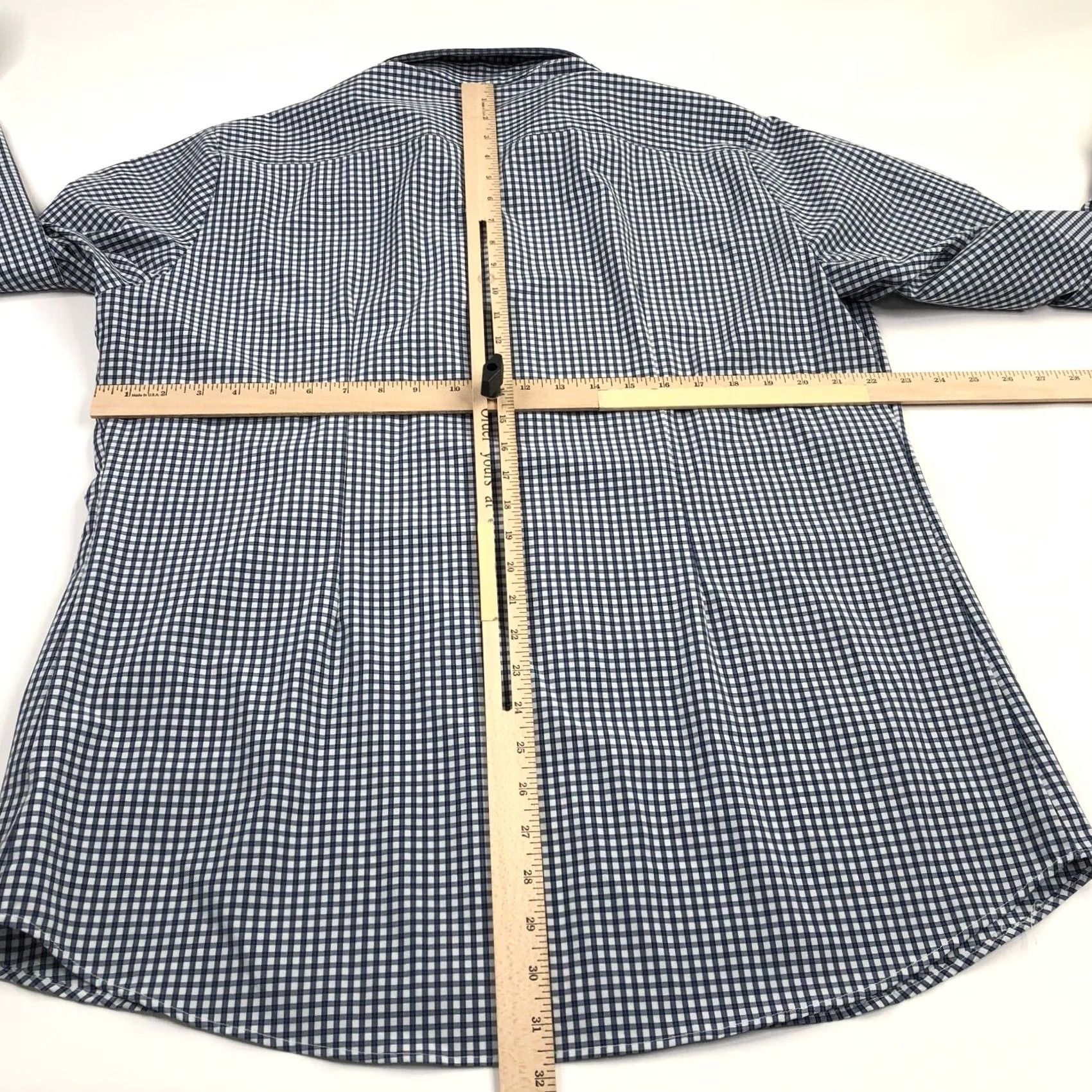 Mizzen+Main Mizzen + Main Mens Shirt XL Trim Fit Blue White Check Long Sleeve Button EUC Shirt Size US XL / EU 56 / 4 - 2 Thumbnail