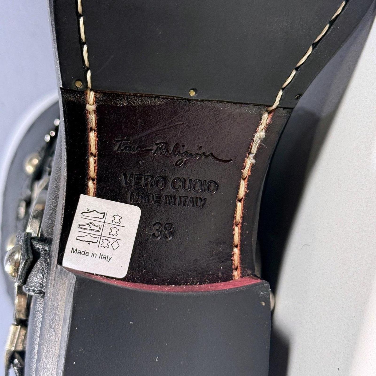 True Religion True Religion Black Leather Harness Chain Boots Size US 7.5 / IT 37.5 - 8 Thumbnail