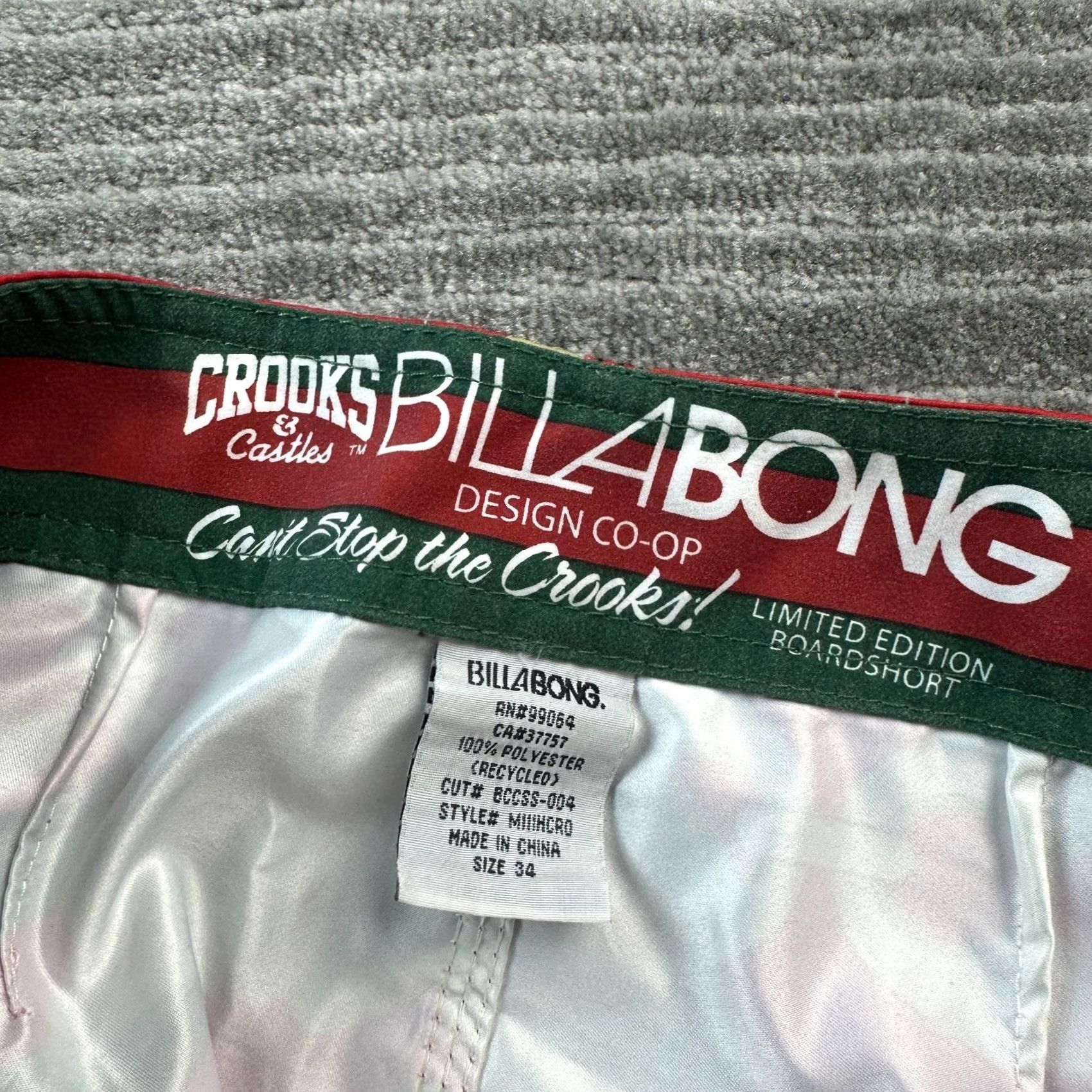 Billabong Billabong Swim Trunks Mens 34 Red Striped Pockets Drawstring Elastic Waist Lightweight Polyester Spandex Boardshort Vintage: No Size 34R - 5 Thumbnail