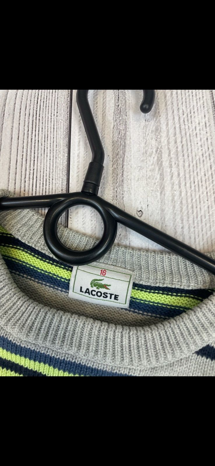 Lacoste Vintage striped Lacoste sweater size XL logo Size US XL / EU 56 / 4 - 5 Thumbnail