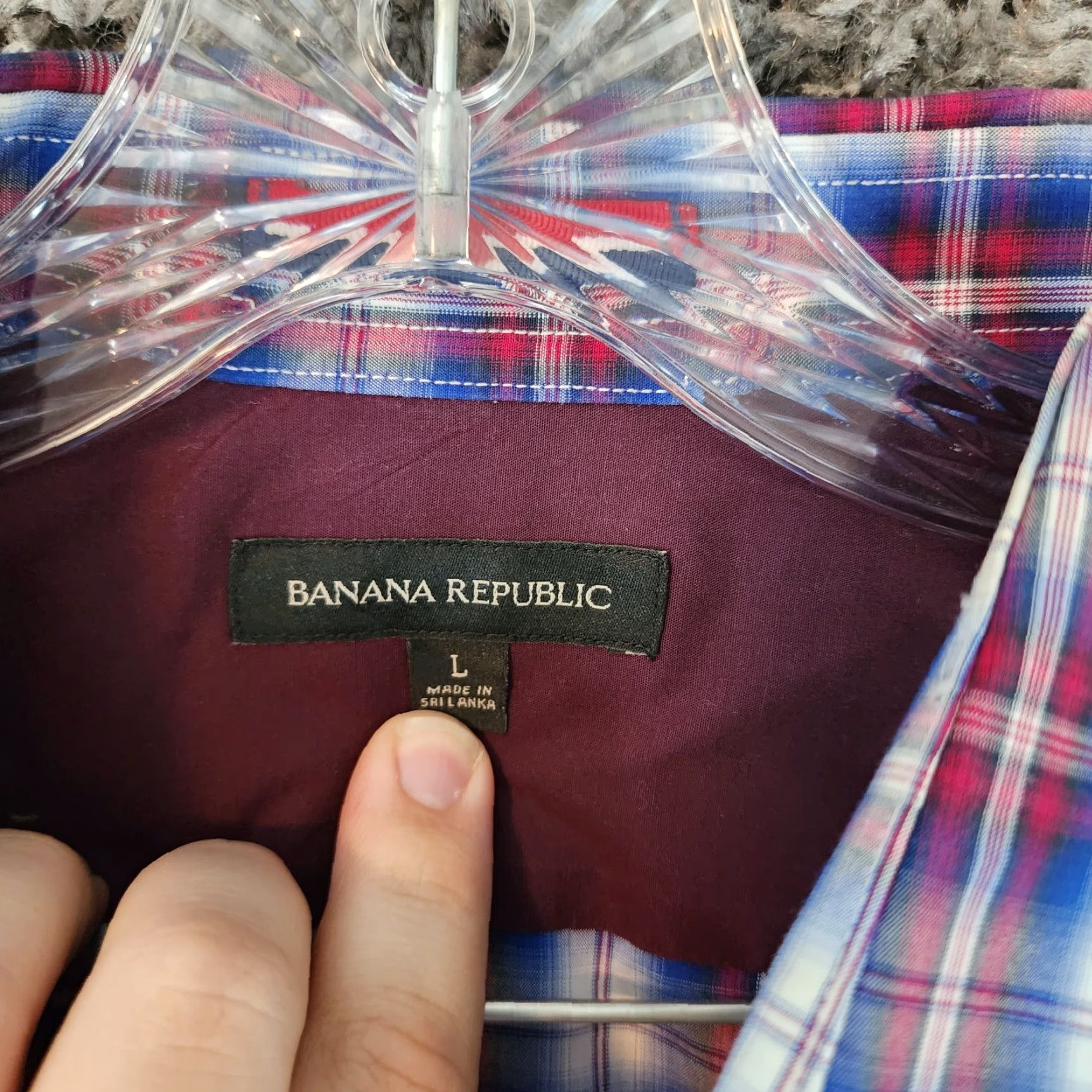 Banana Republic Banana Republic Shirt Men L Blue Red Plaid Button-Up Long Sleeve Size US L / EU 52-54 / 3 - 4 Thumbnail
