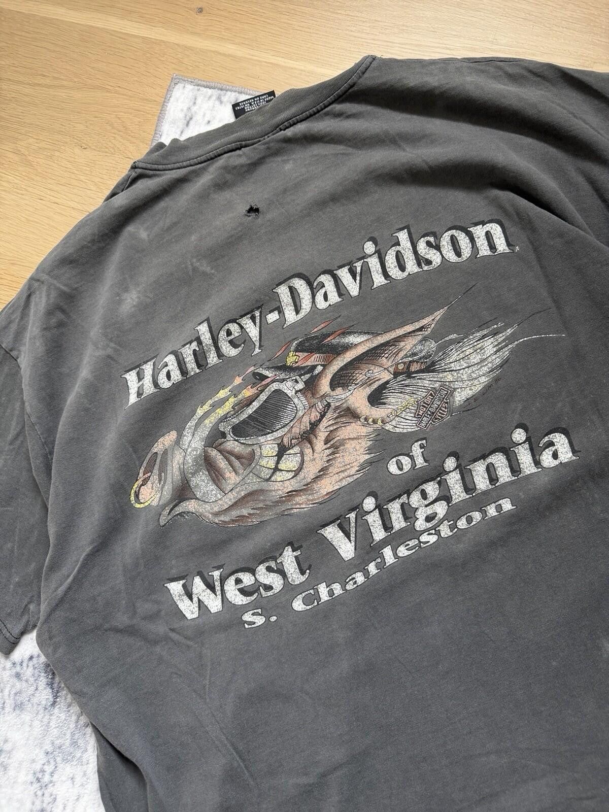 Harley Davidson 90s Faded Harley Davidson Hog Pocket T-Shirt Size 2XL Size US XXL / EU 58 / 5 - 4 Thumbnail