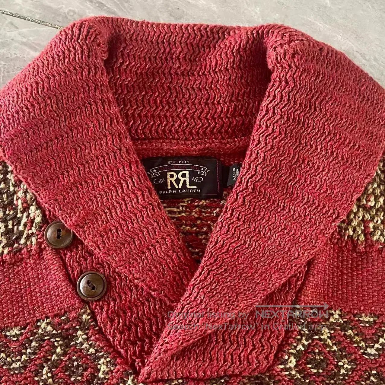 RRL Ralph Lauren RRL Vintage Southwest Wool Blend Shawl Collar Sweater. Size US M / EU 48-50 / 2 - 3 Thumbnail
