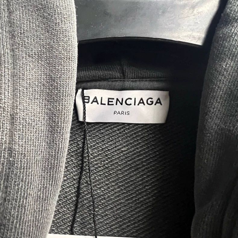 Balenciaga Balenciaga Grey printed logo hooded sweatshirt at back Size US XS / EU 42 / 0 - 2 Thumbnail