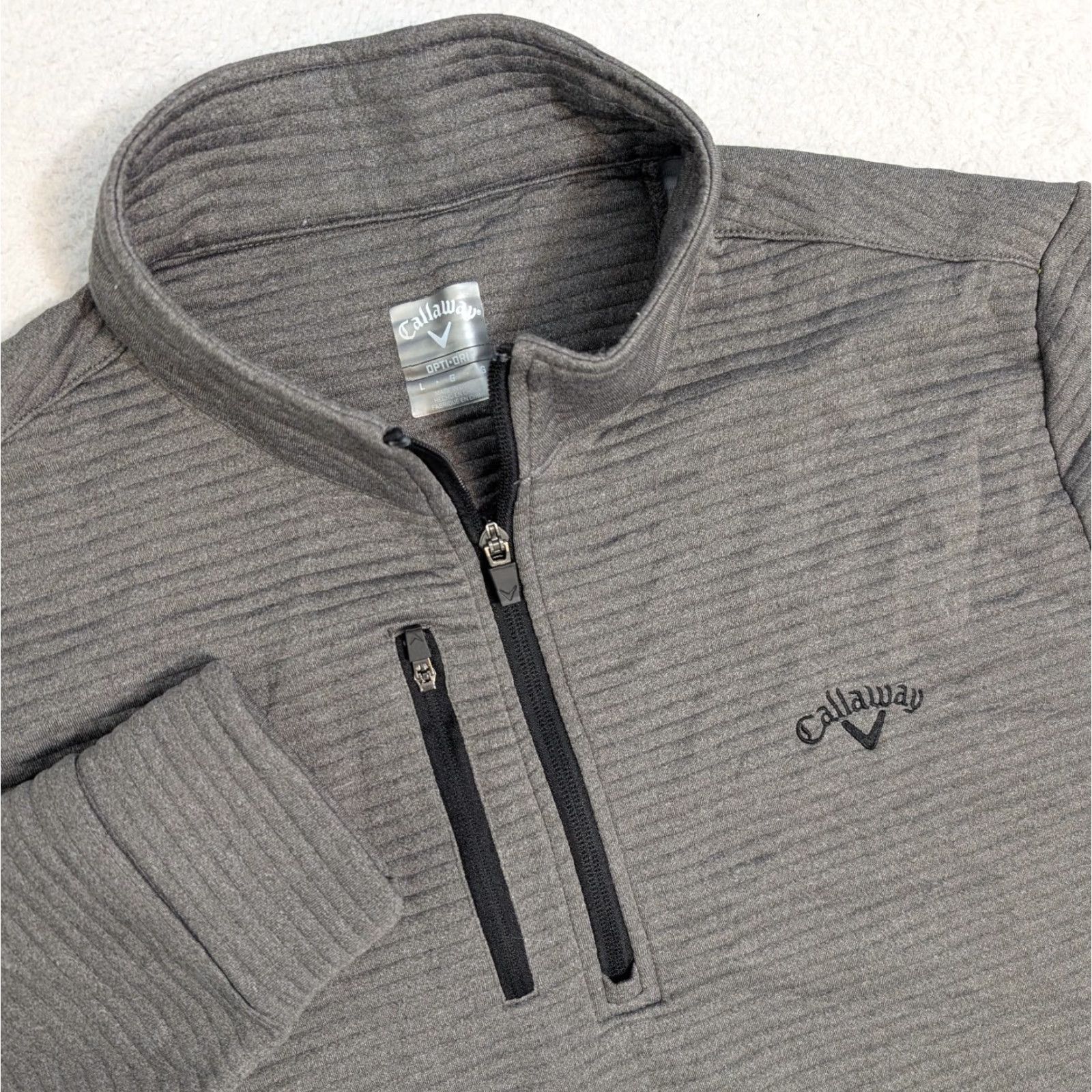 Callaway Callaway Jacket Mens Large L/S Charcoal/Light Grey 1/4 Zip Fleece Pullover Embroidered Logo Size US L / EU 52-54 / 3 - 2 Thumbnail