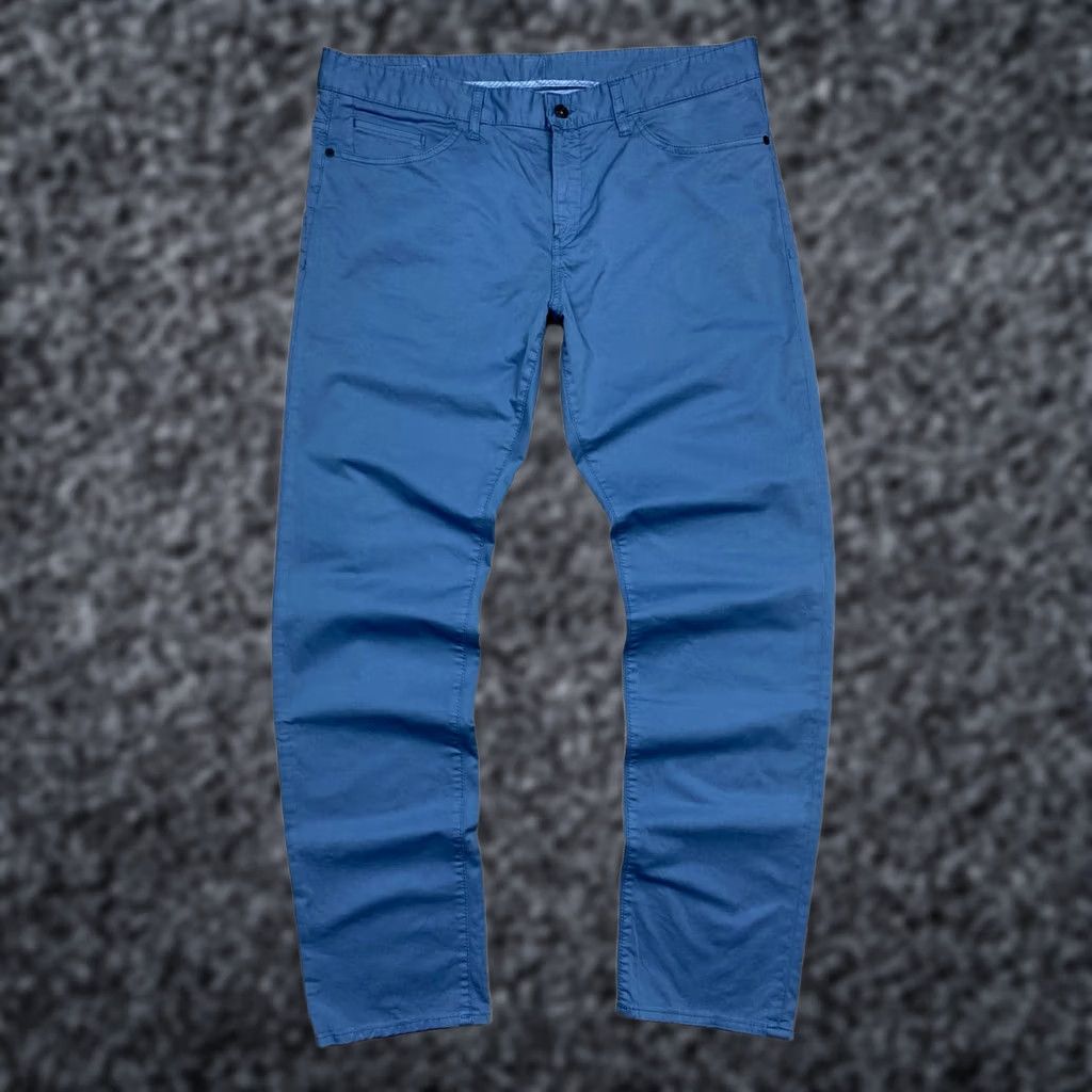 Vintage Hugo Boss Mens Chino Pants 32 Blue Cotton Regular Straight 34in Inseam 32in Waist Pattern Solid Zipper Size US 32 / EU 48 - 1 Thumbnail