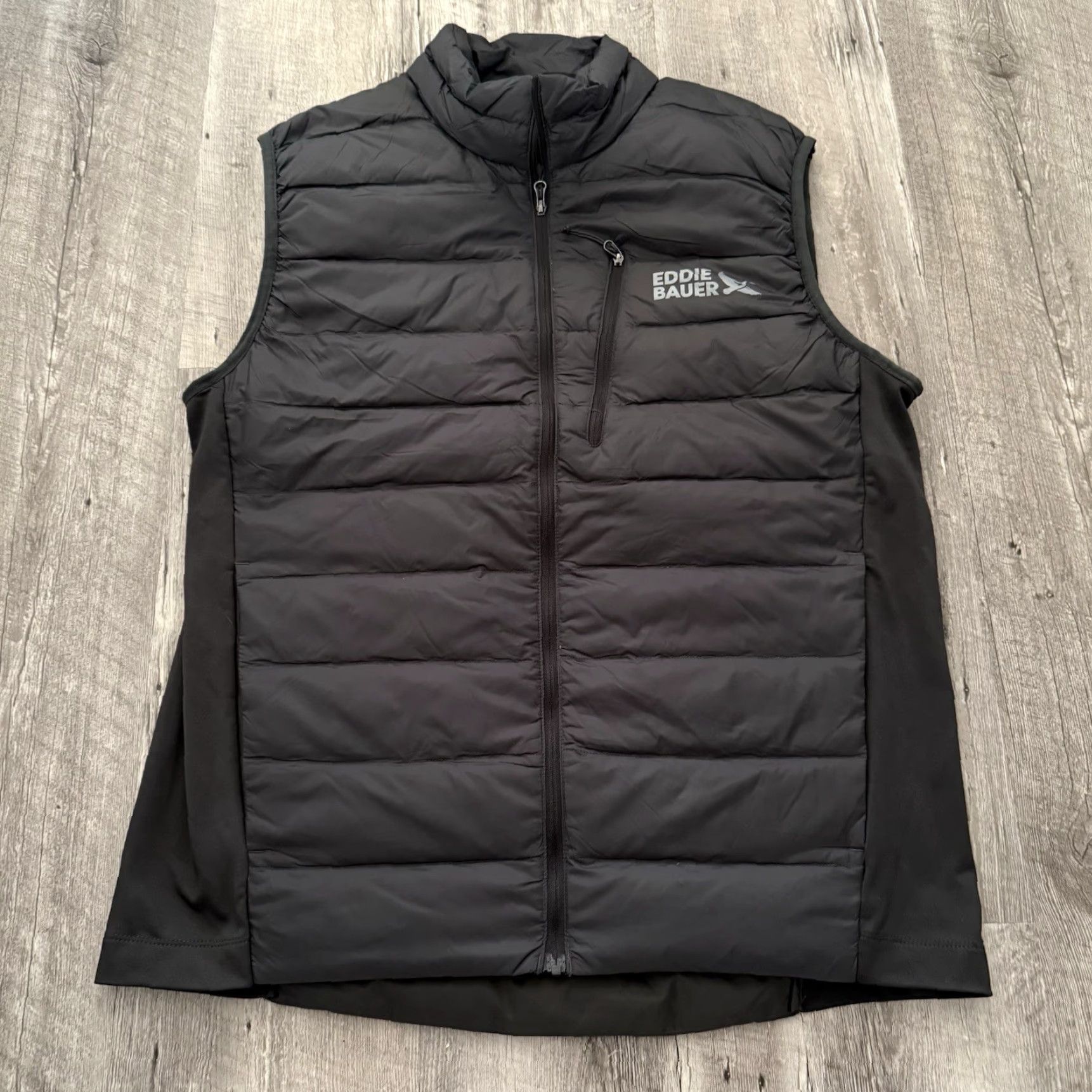 Eddie Bauer Eddie Bauer Mens Puffer Vest Gray Size Medium 550 Down Full Zip Nylon Stand-Up Collar Pockets Quilted Logo Vest Mens Size US M / EU 48-50 / 2 - 6 Thumbnail