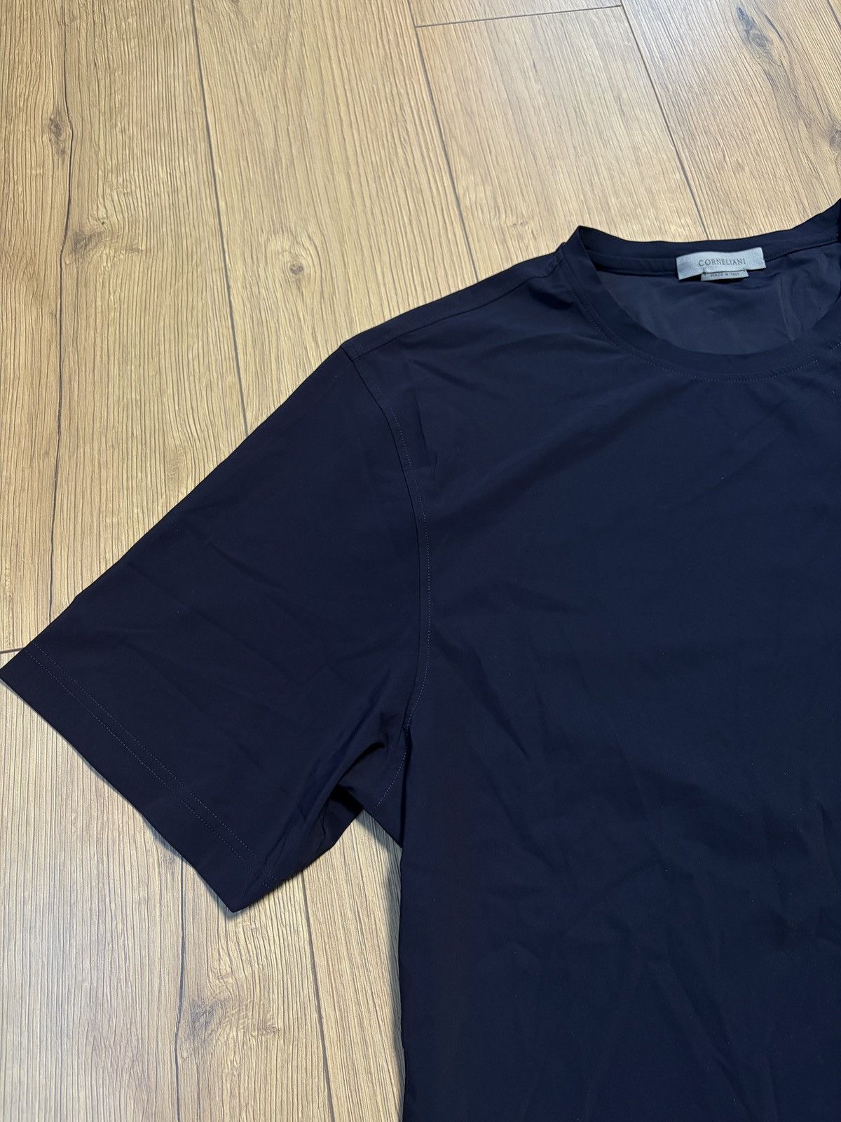 Corneliani Corneliani Polyamide Navy Blue Crewneck T-shirt Size US XL / EU 56 / 4 - 5 Thumbnail