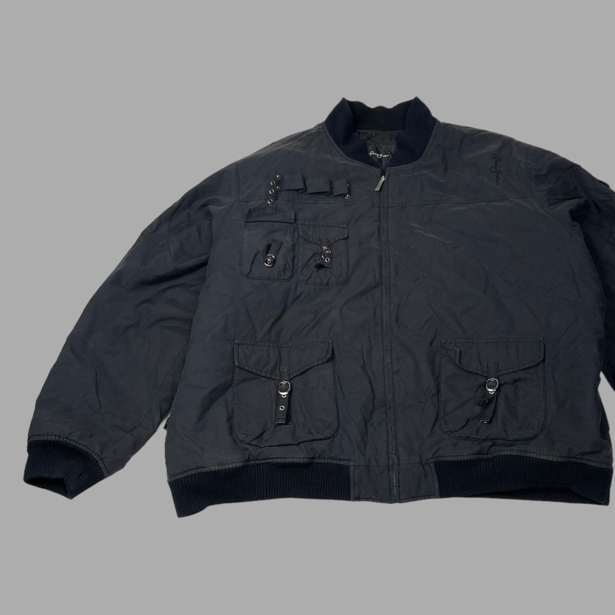 image of Vintage Sean Jean Cargo Pocket Bomber Jacket in Black, Men's (Size 2XL)