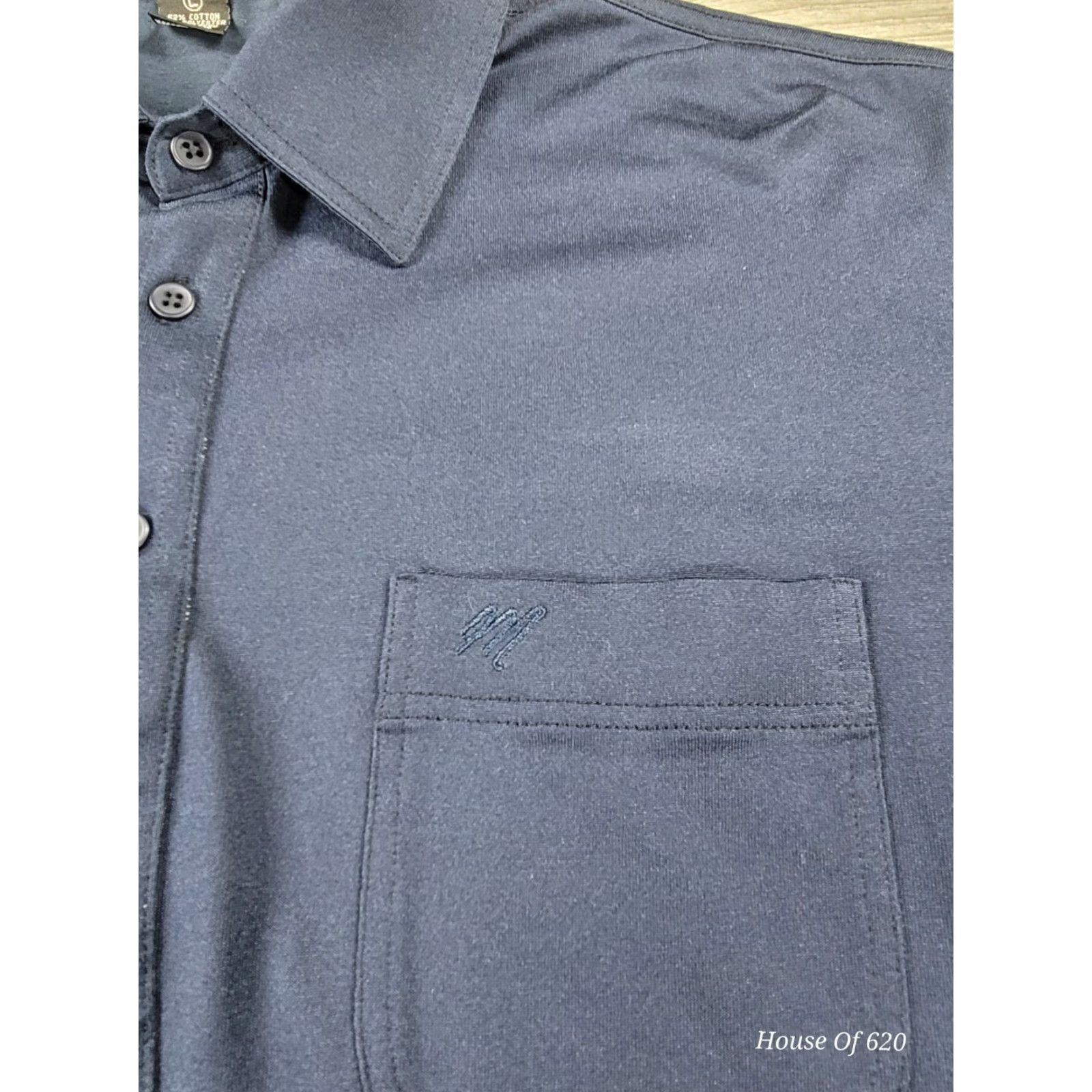 Vintage Merola Polo Shirt Mens Long Sleeve Blue Pocket Vintage Sz L Shirt Size US L / EU 52-54 / 3 - 7 Thumbnail