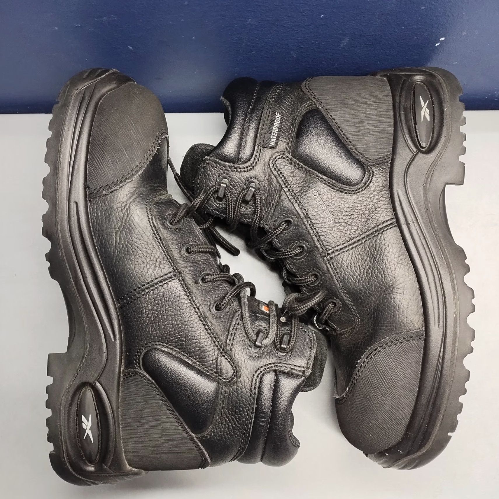Reebok Reebok Trainex Work Boots Womens Size: Womens 9M Black Leather Waterproof Composite Toe Shoes Size US 9 / IT 39 - 3 Thumbnail