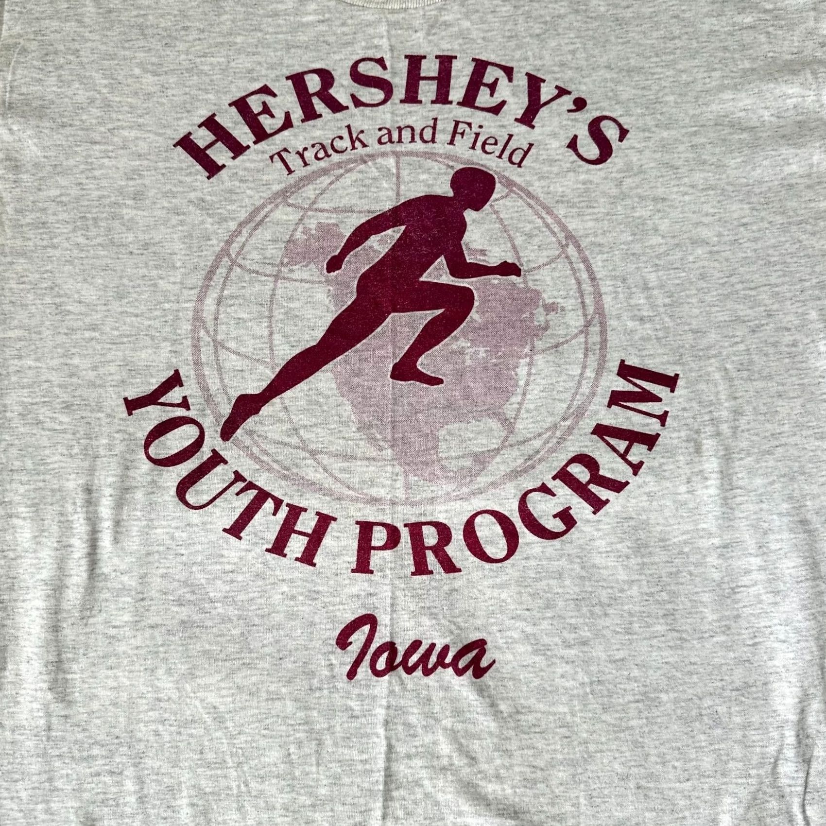 Hanes VINTAGE Hanes Track & Field Shirt Mens M Gray 90s Iowa Short Sleeve Crew Neck 80s 90s Classic School Football Mens Size US M / EU 48-50 / 2 - 2 Thumbnail