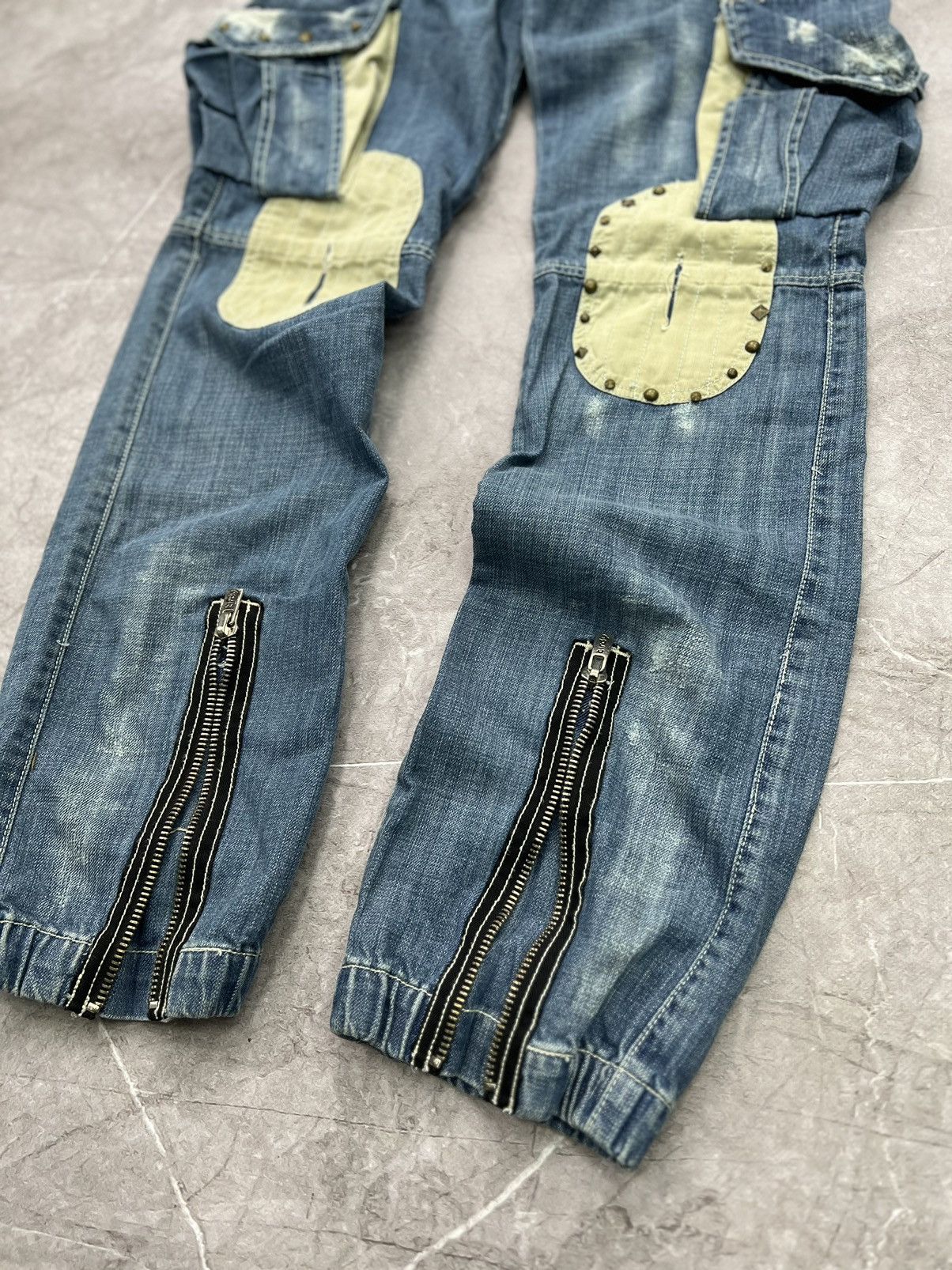Japanese Brand × Tornado Mart × Vintage 90s Rare DENIM CARGO JEANS tornado mart STYLE Size US 32 / EU 48 - 3 Thumbnail