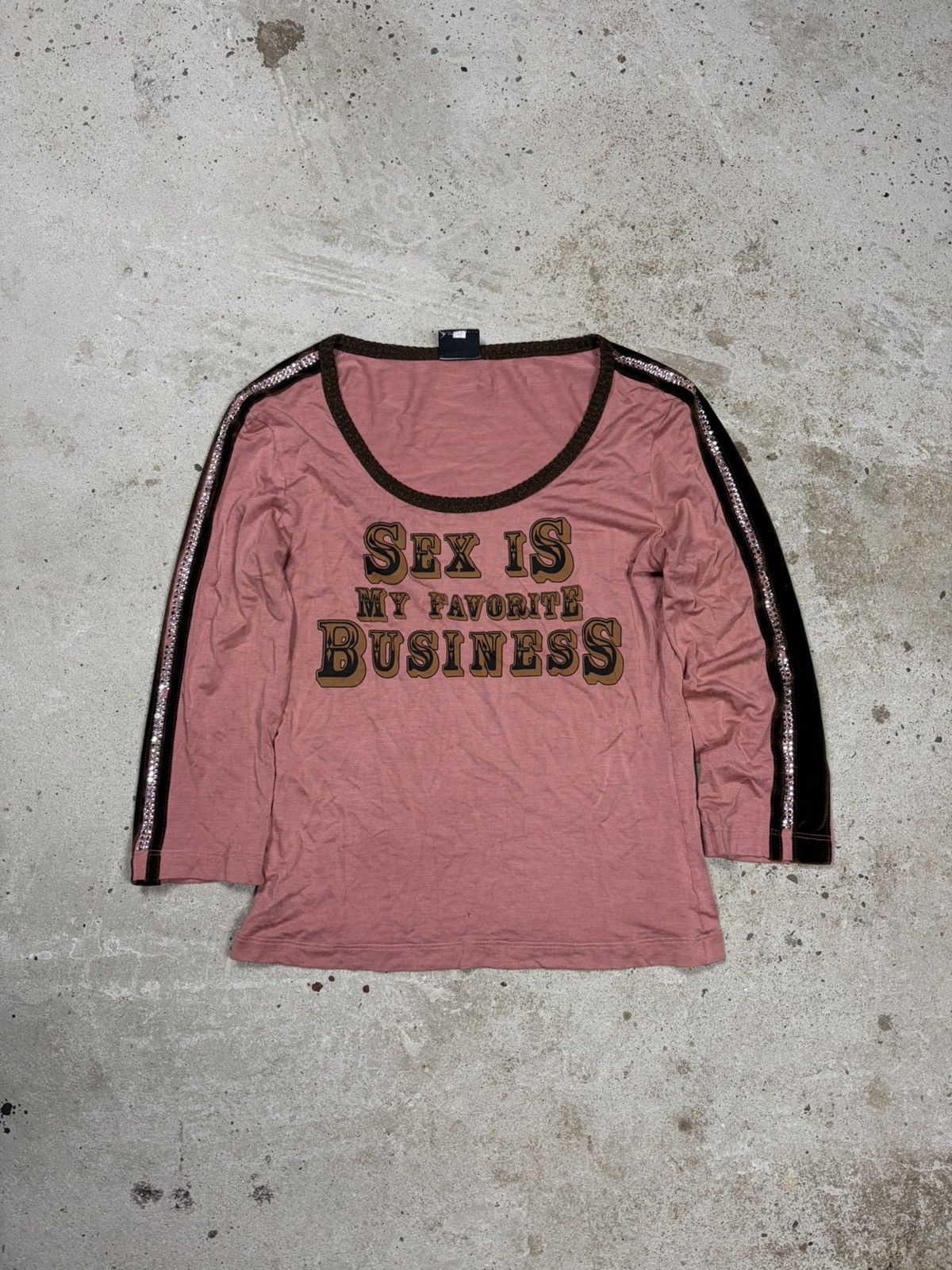 Dolce & Gabbana 2000s Dolce & Gabbana „Sex is my favorite business” Top Size M / US 6-8 / IT 42-44 - 1 Thumbnail