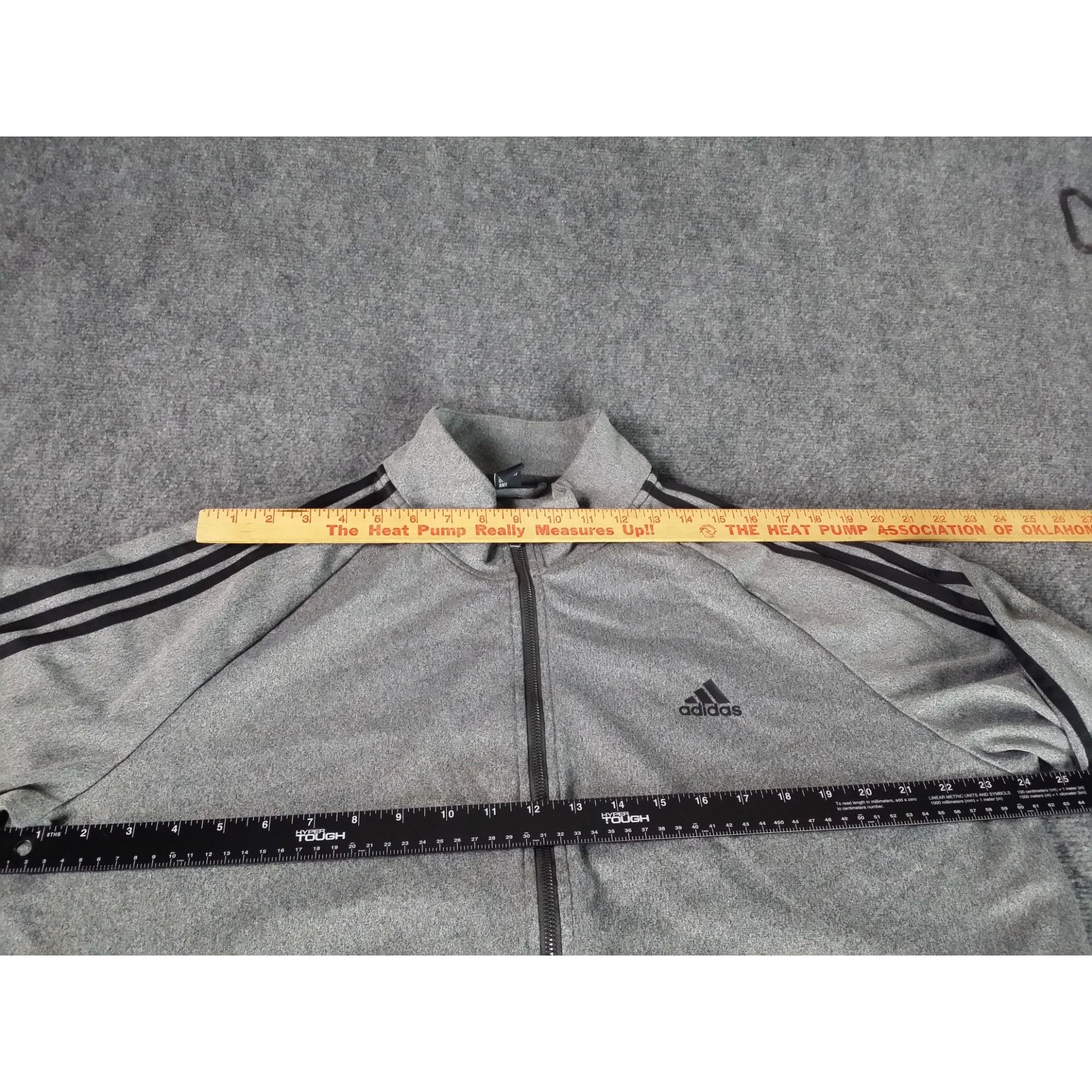 Adidas Adidas 3 Stripe Full Zip Tricot Tracktop Men Sz M Gray Black Size US M / EU 48-50 / 2 - 4 Thumbnail