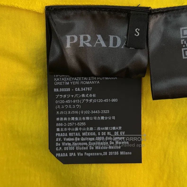 Prada Prada Yellow and black printed woollen triangle short slee Size US S / EU 44-46 / 1 - 7 Thumbnail