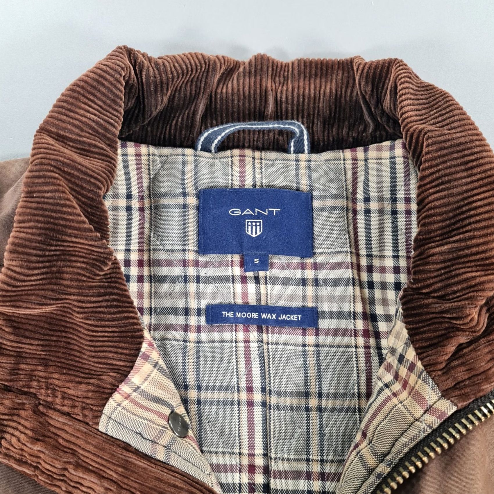 Gant GANT Mens Jacket Brown Small Full Zip Country The Moore Wax Cotton Jacket Size US S / EU 44-46 / 1 - 3 Thumbnail