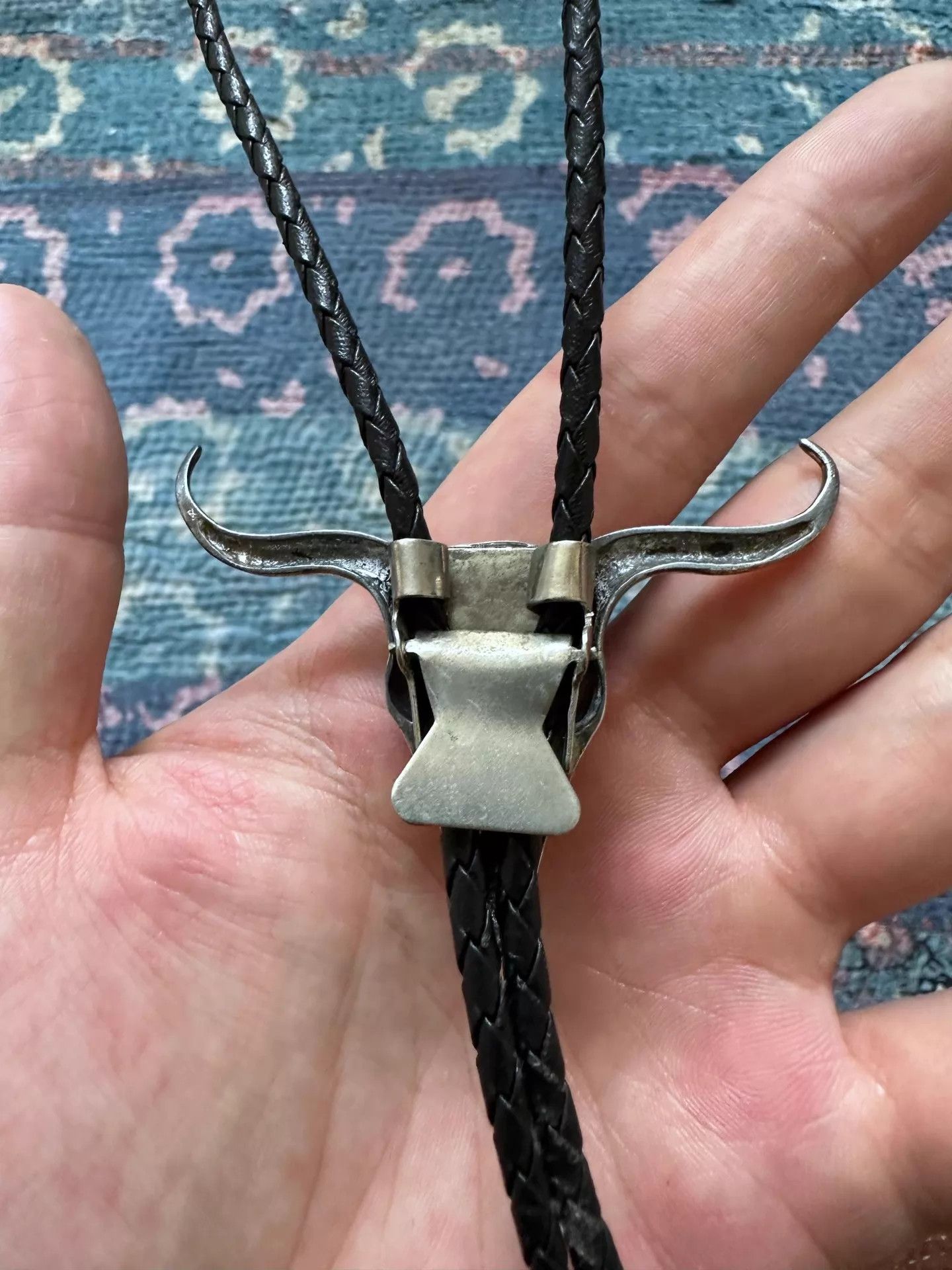 Other Vintage Navajo Western Bull Head Bolo Tie Silver Size ONE SIZE - 4 Thumbnail