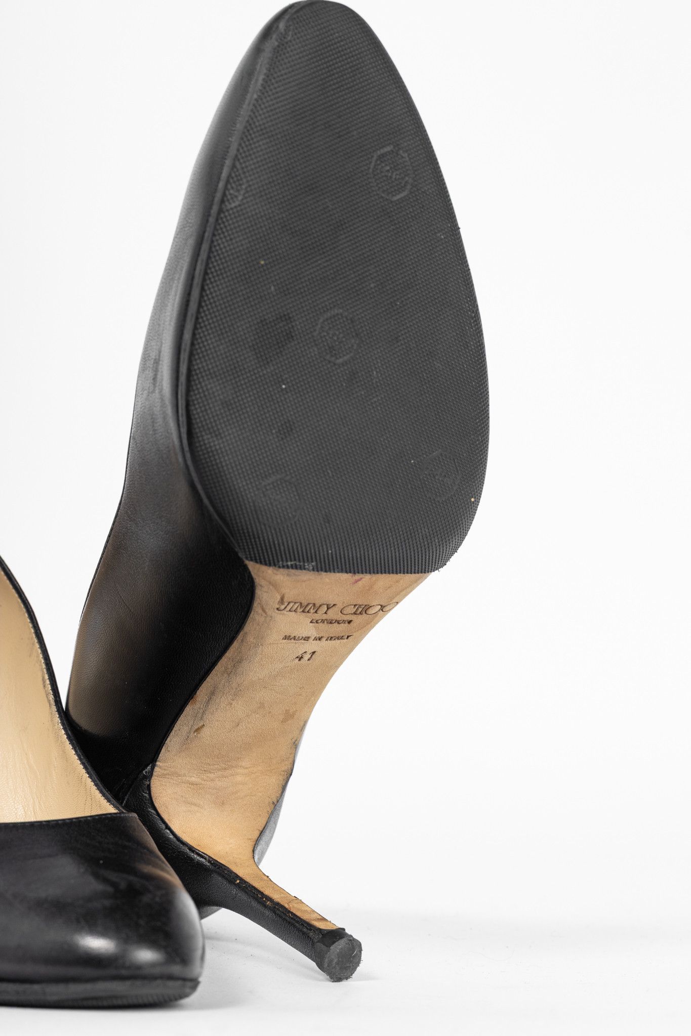 Jimmy Choo Jimmy Choo Gilbert Black Leather Stiletto Pumps Size US 10.5 / IT 40.5 - 5 Thumbnail